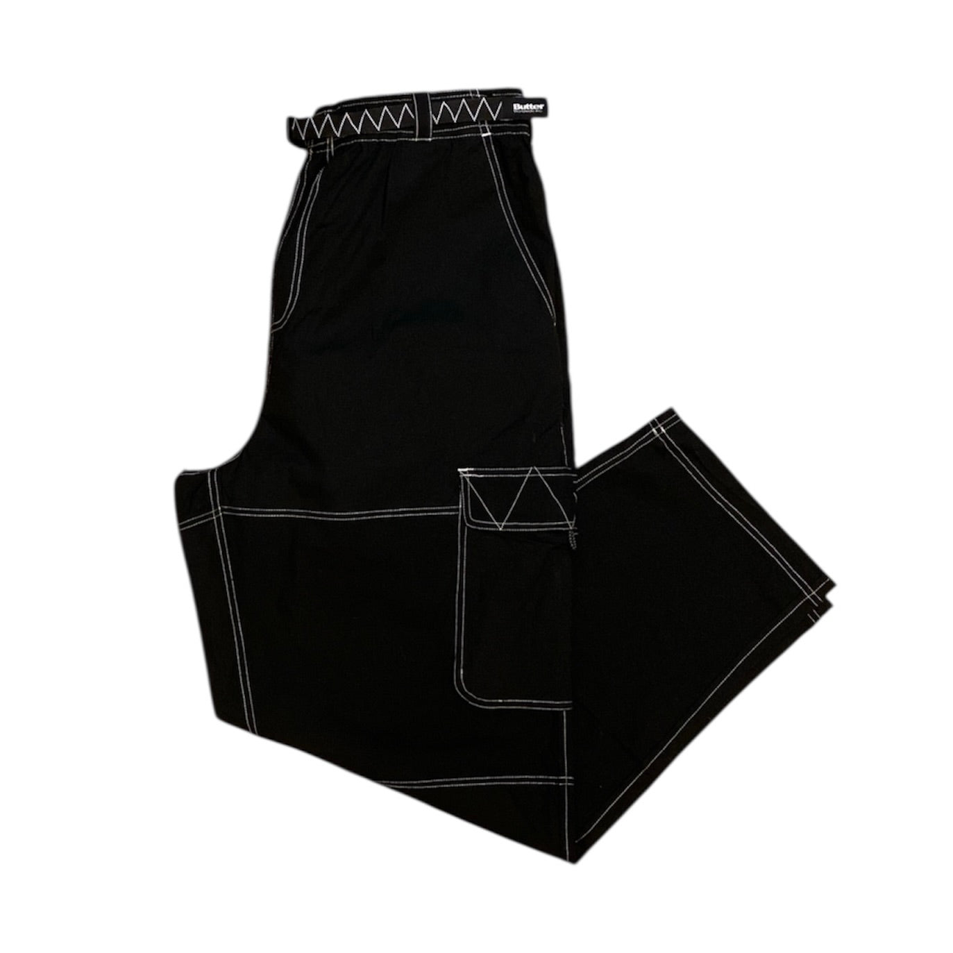 Butter Terrain Contrast Stitch Black Cargo Pants