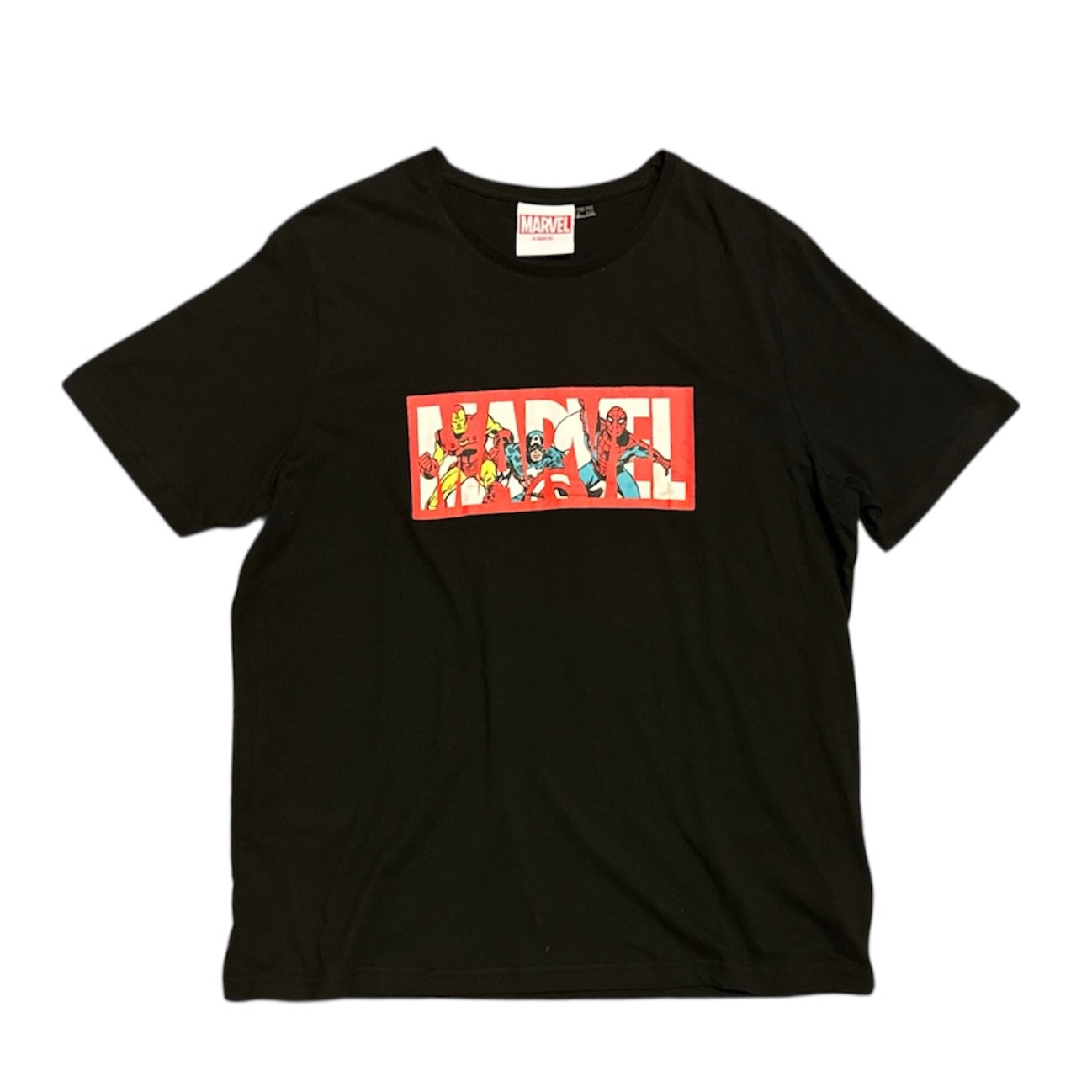 Marvel Box Logo Black Tshirt
