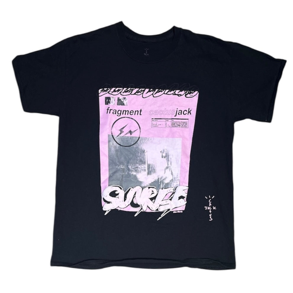 Travis Scott Cactus Jack Fragment Pink Sunrise Black Tshirt
