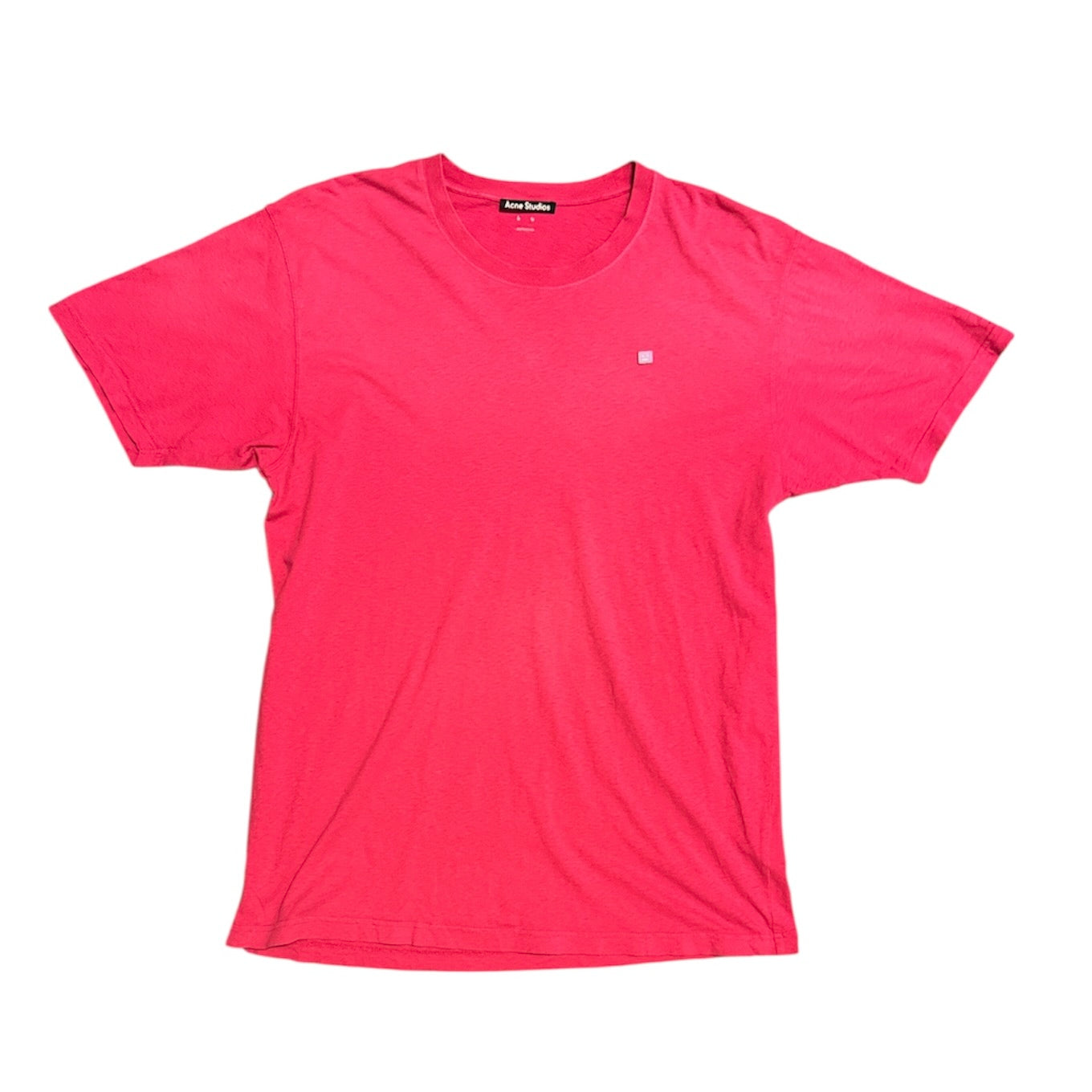 Acne Studios Small Face Patch Pink Tshirt
