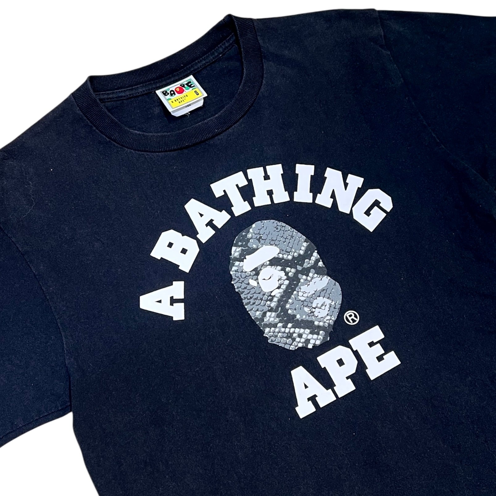 A Bathing Ape Snake Camo College Black Tshirt