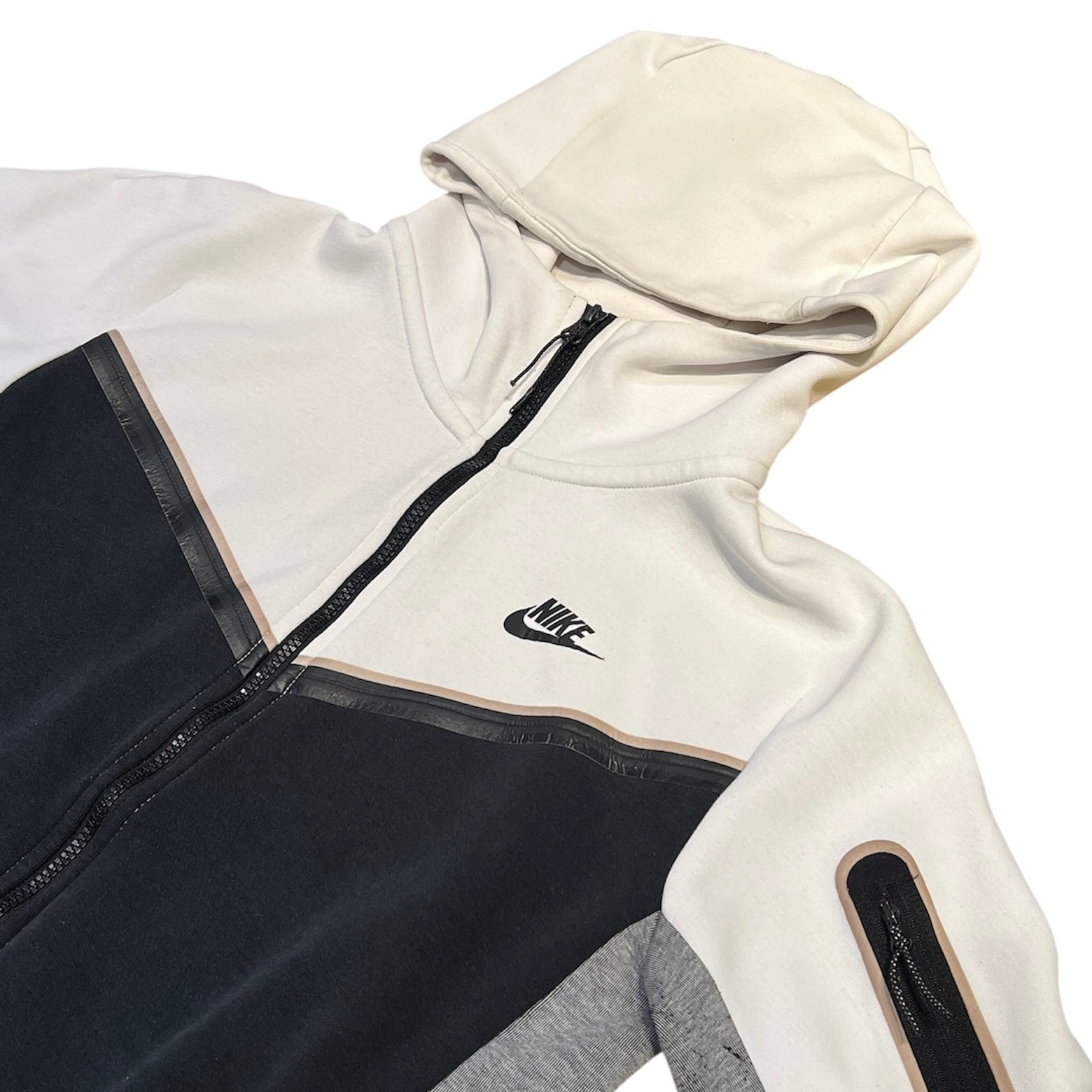 Nike Tech Fleece Grey Black White Full Zip Hoodie
