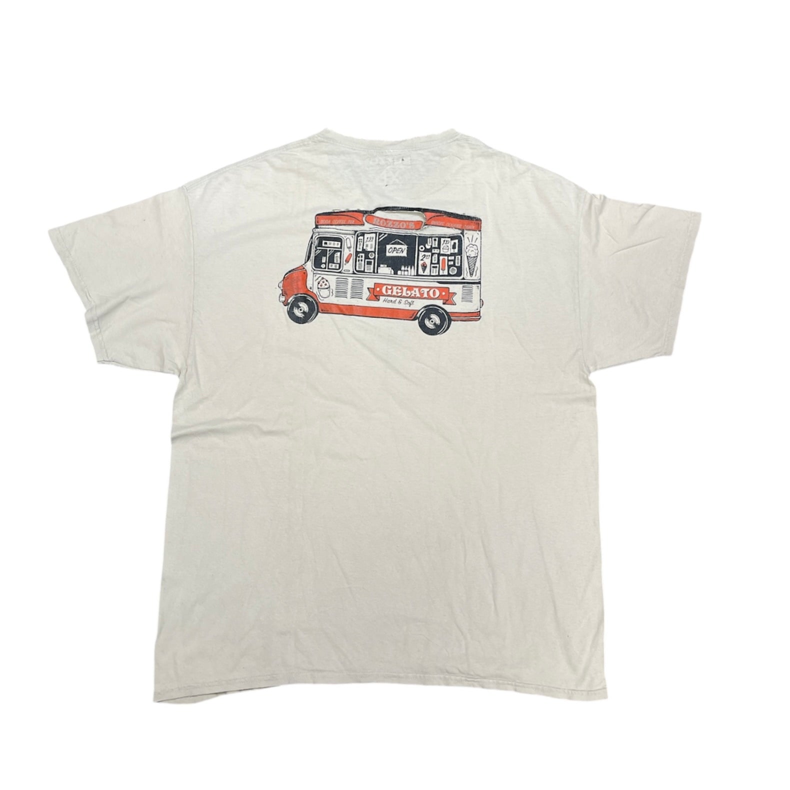 Rozzo's Gelato Distressed Beige Tshirt