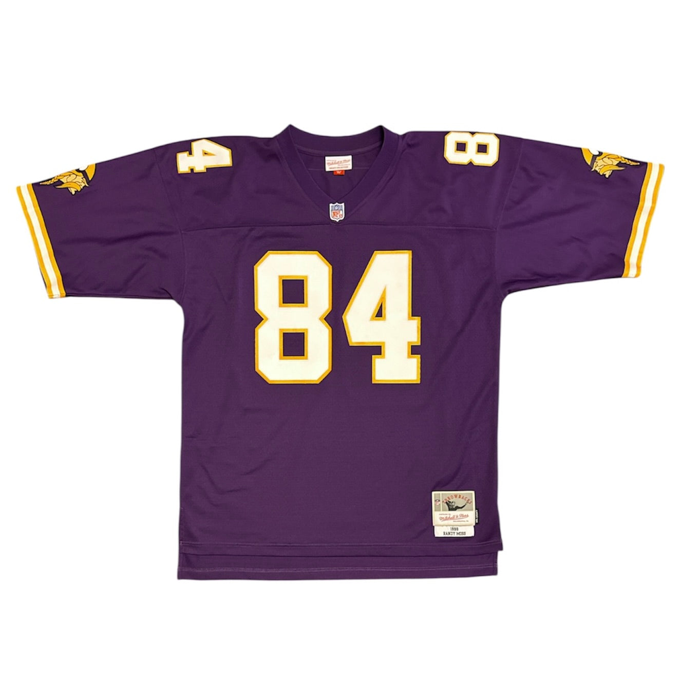 Mitchell & Ness Throwbacks Minnesota Vikings Randy Moss #84 Purple American Football 1998 NFL Legacy Jersey