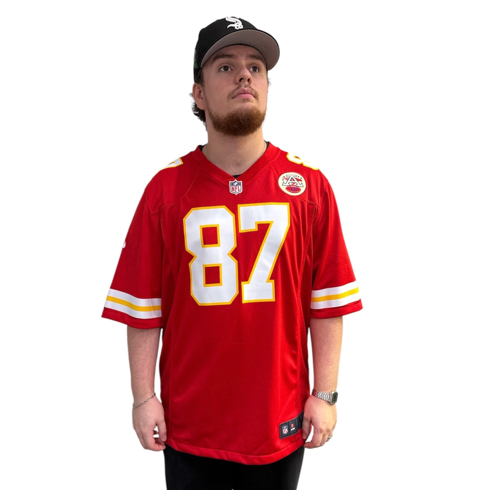 Nike Kansas City Chiefs Travis Kelce #87 American Football On Field Jersey