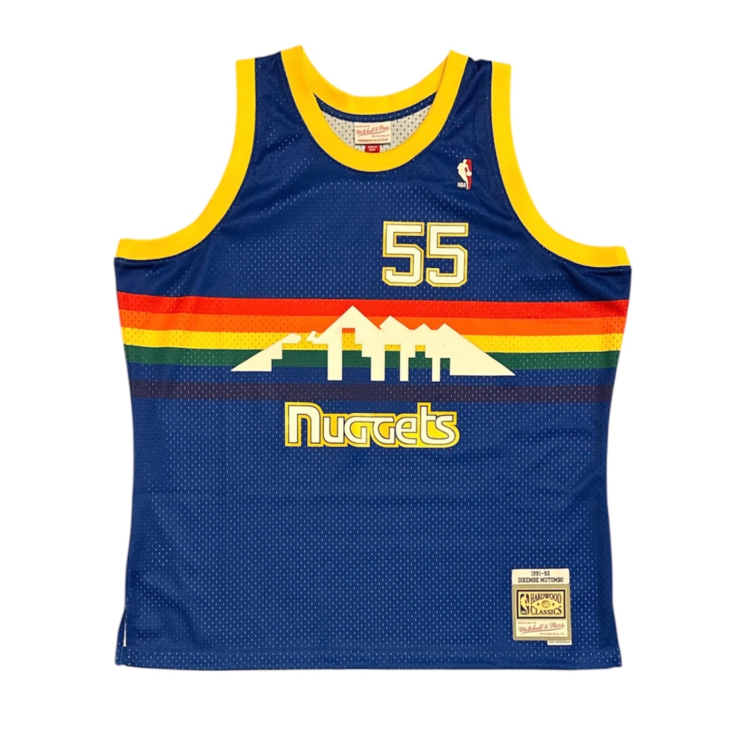 Mitchell & Ness Hardwood Classics Denver Nuggets Diekembe Mutombo #55 Replica Swingman Basketball Jersey