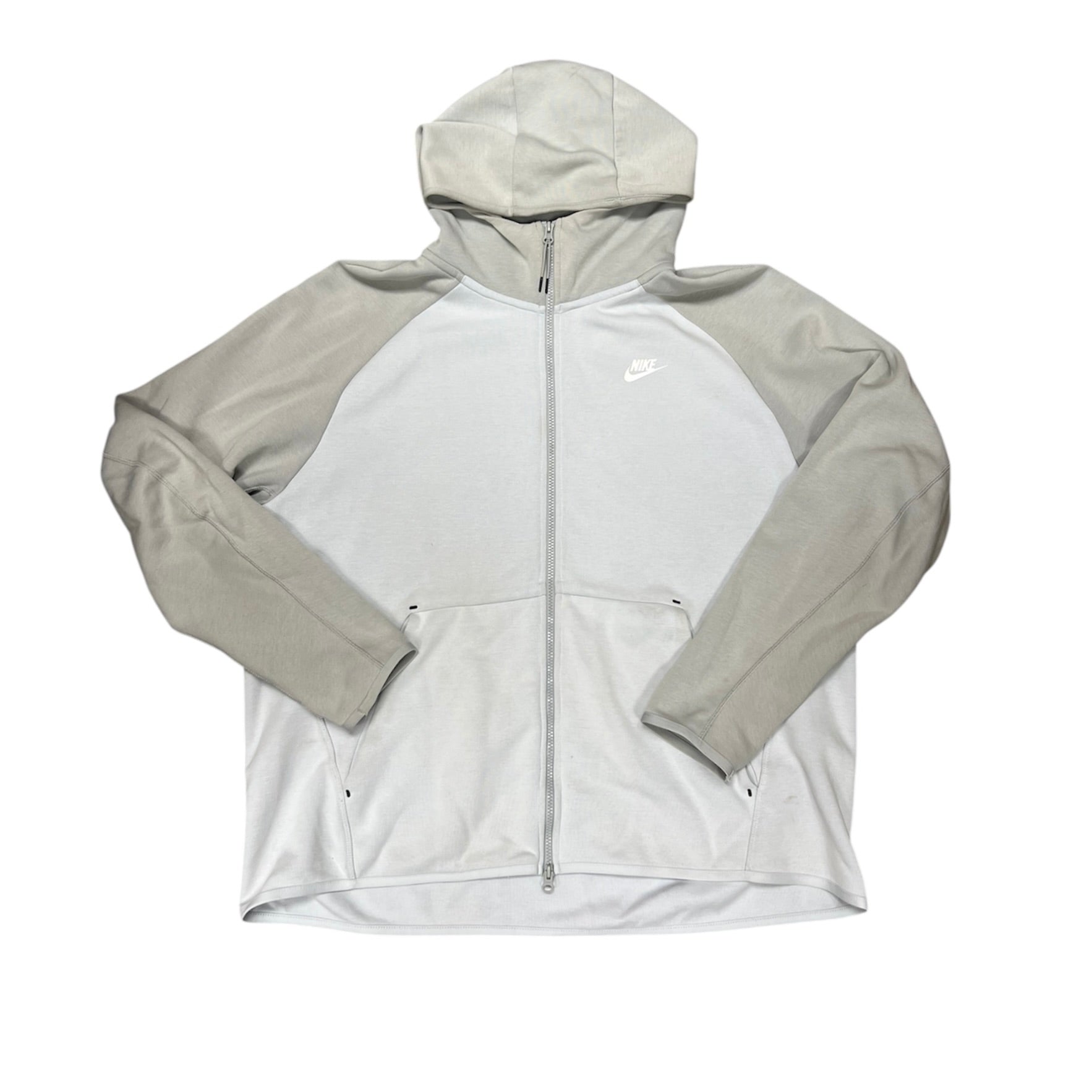 Nike Tech Fleece White Grey Full Zip Hoodie
