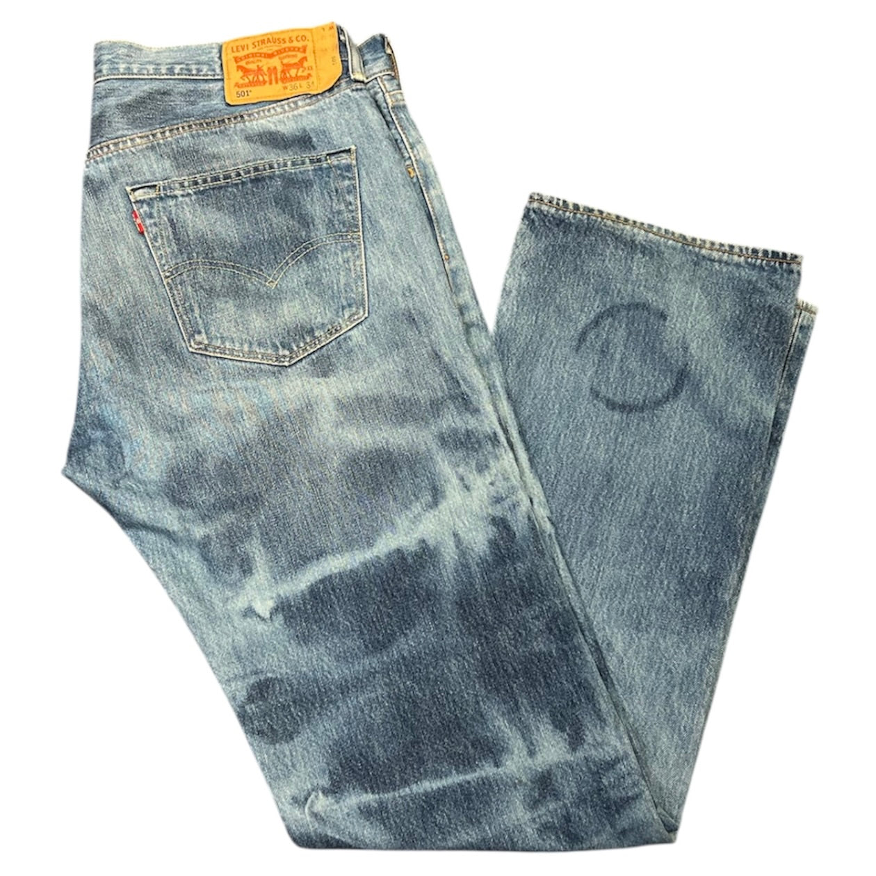 Levis 501 Custom Bleached Light Blue Jeans (W36/L34)