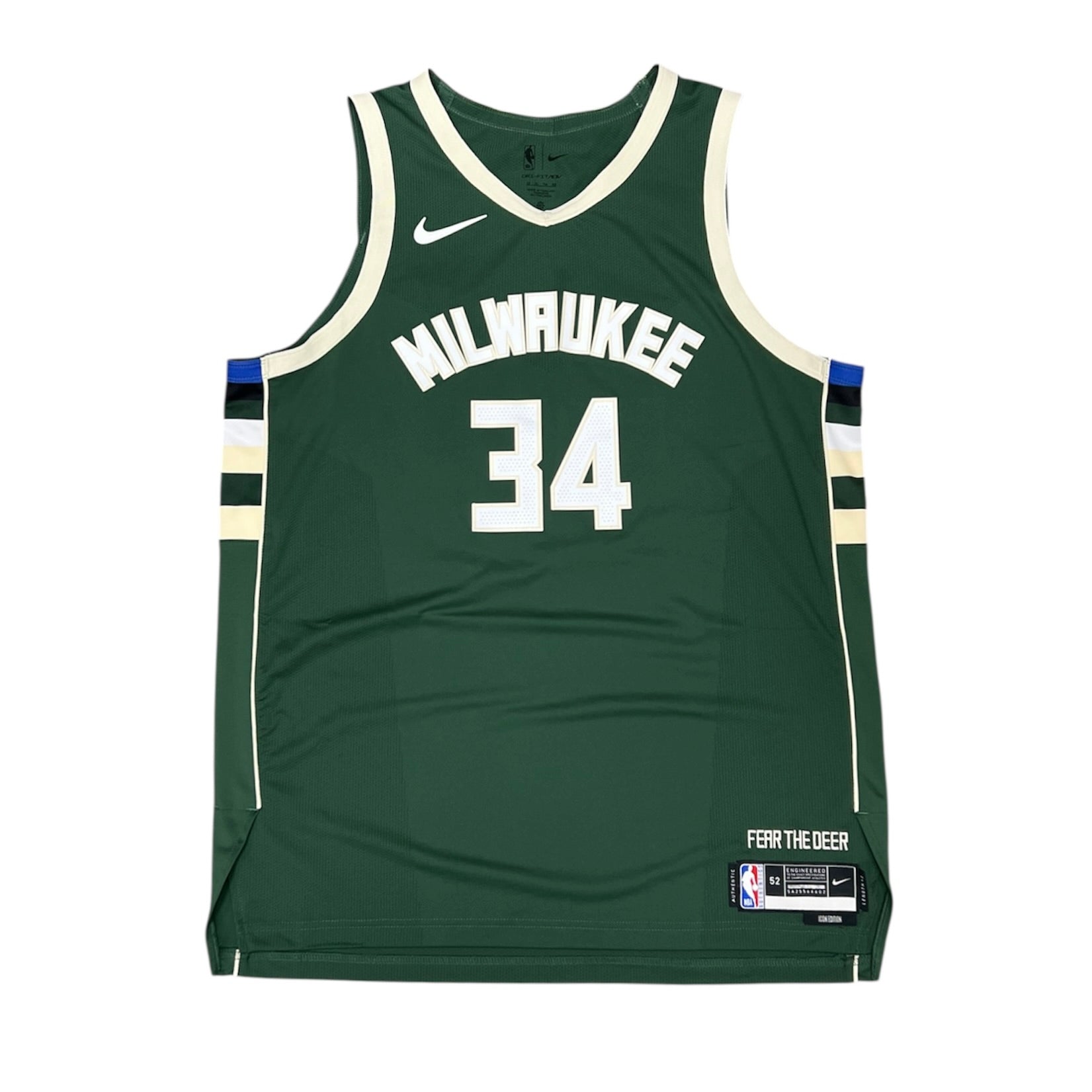 Nike NBA Milwaukee Bucks Giannis Antetokounmpo #34 Icon Edition Basketball Jersey