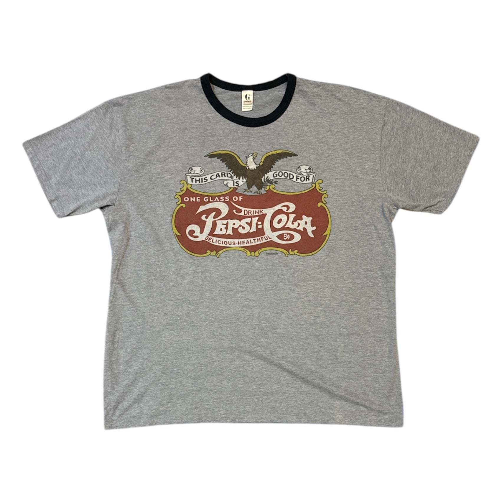 Gildan Pepsi Cola Logo Ringer Grey Tshirt