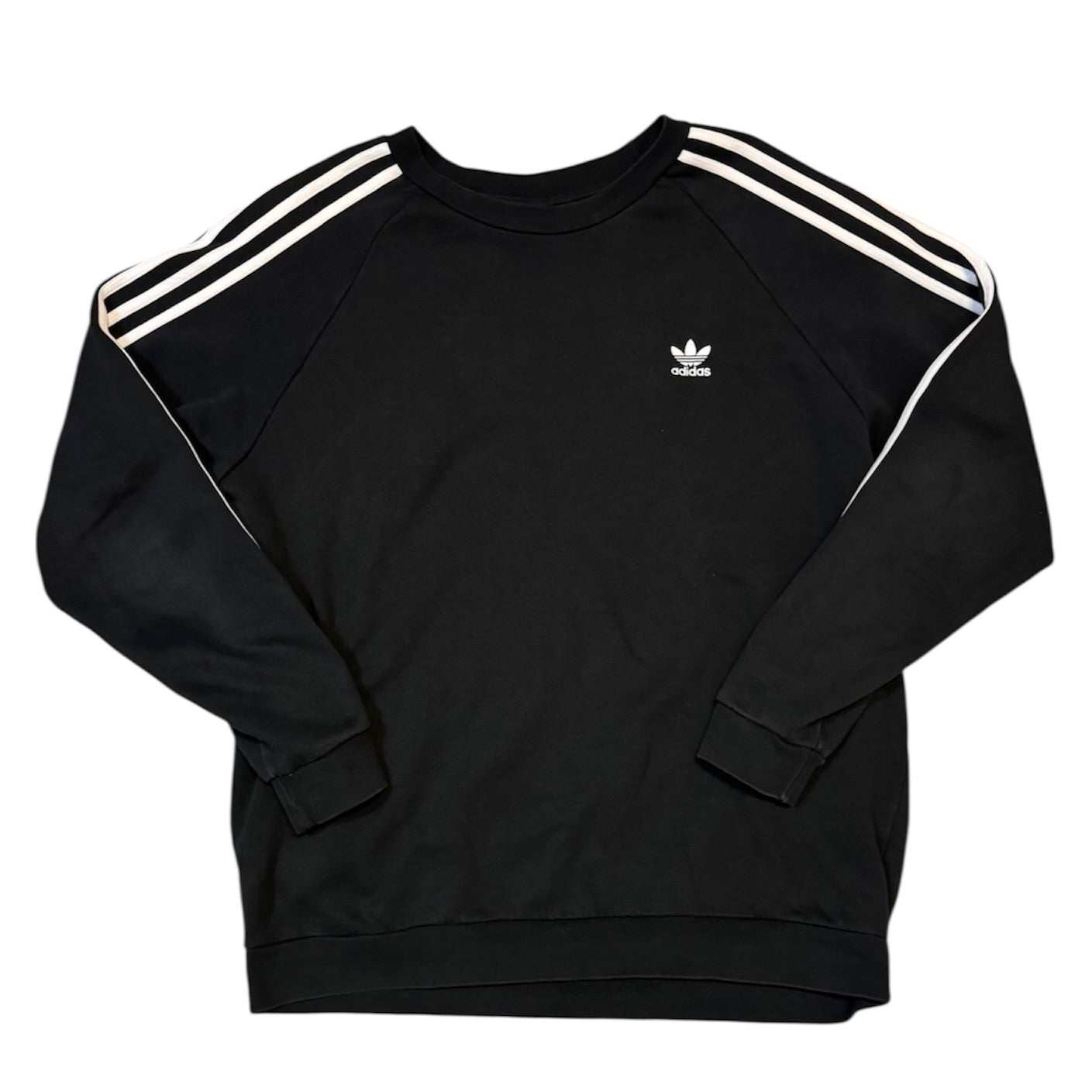 Adidas Adicolor 3 Stripes Black Crewneck Sweatshirt