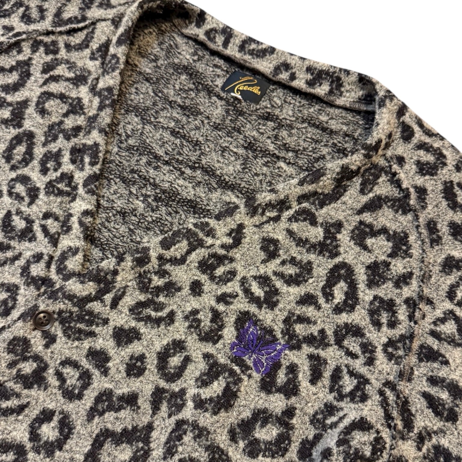 Needles Leopard Print Knit Grey Cardigan