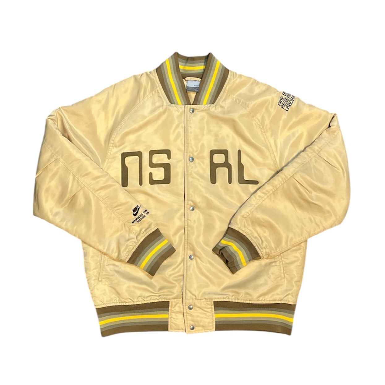 Nike Sport Research Laboratory Beige Varsity Jacket