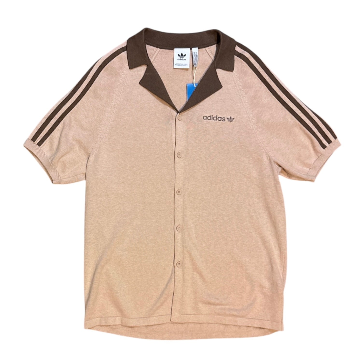 Adidas Originals Premium Beige Brown Knitted Polo Tshirt