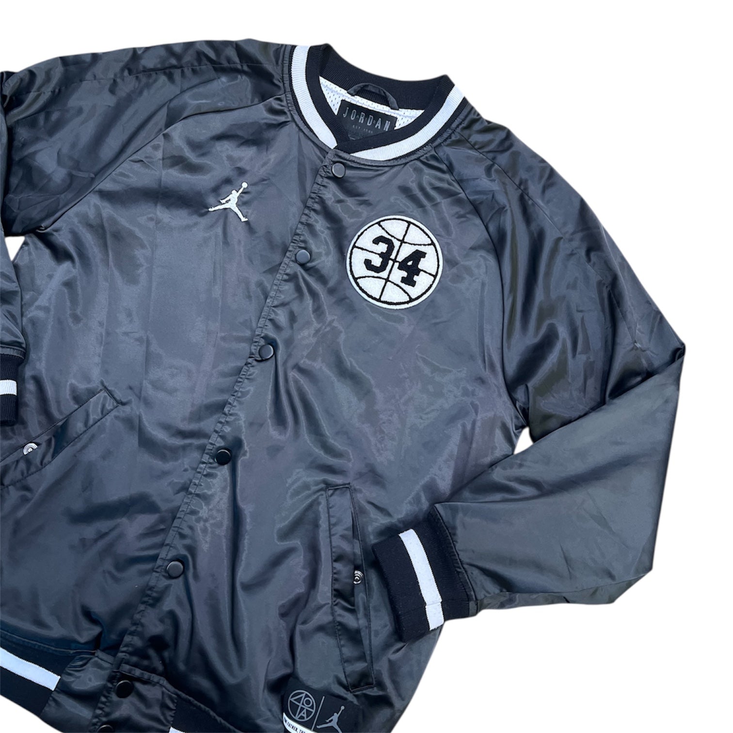 Jordan He Got Game Black Satin Varsity Jacket