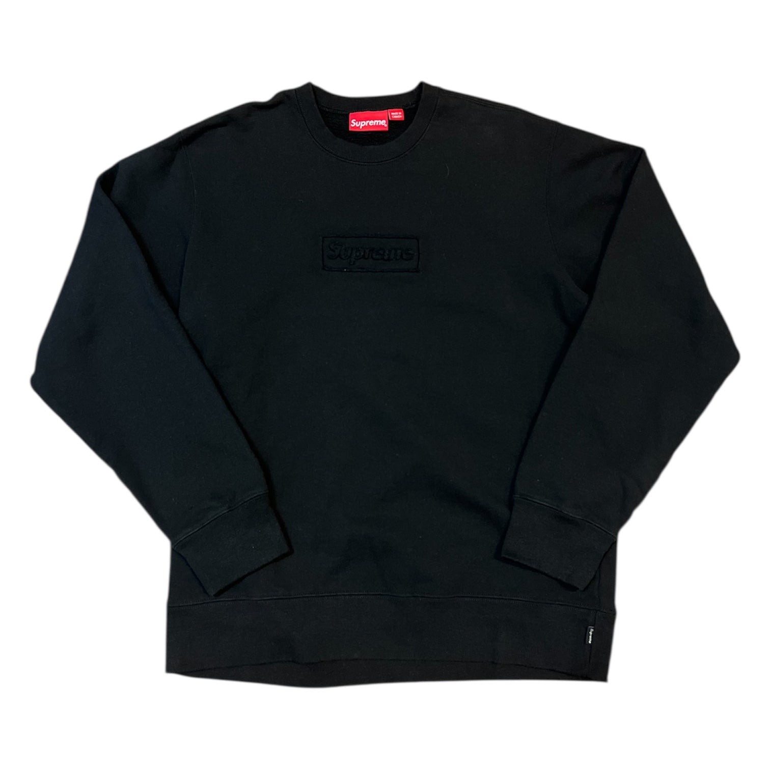 Supreme SS20 Cutout Logo Black Crewneck