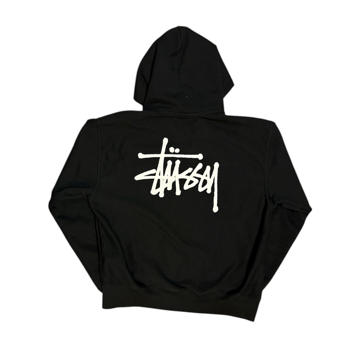 Stussy Basic Logo Zip Up Black Hoodie