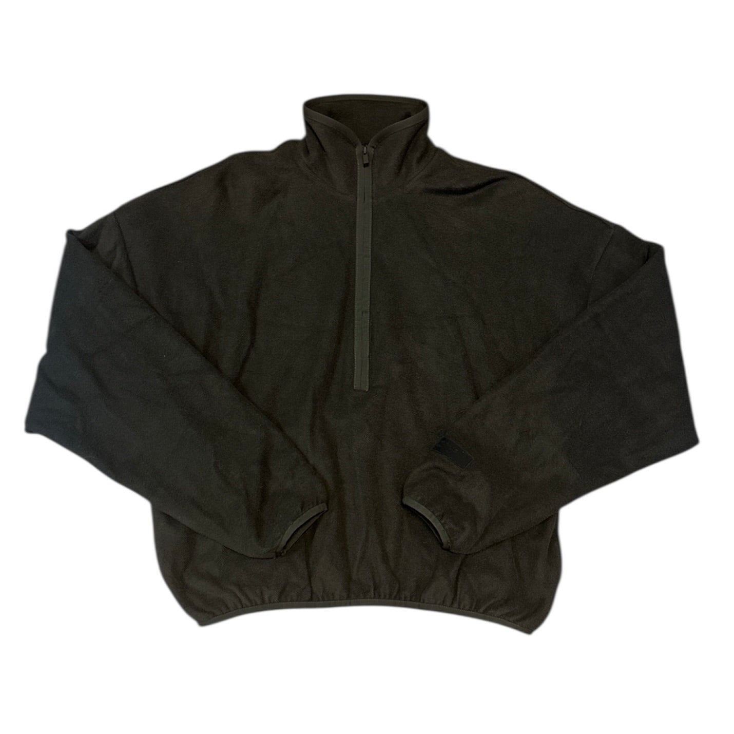 Essentials Fear Of God Cropped Mock Neck Grey Quarter Zip Sweatshirt