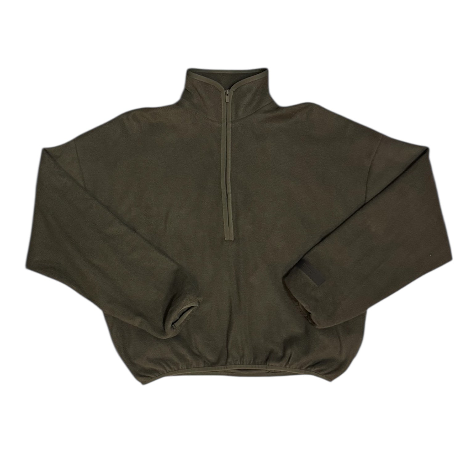 Essentials Fear Of God Cropped Mock Neck Grey Quarter Zip Sweatshirt