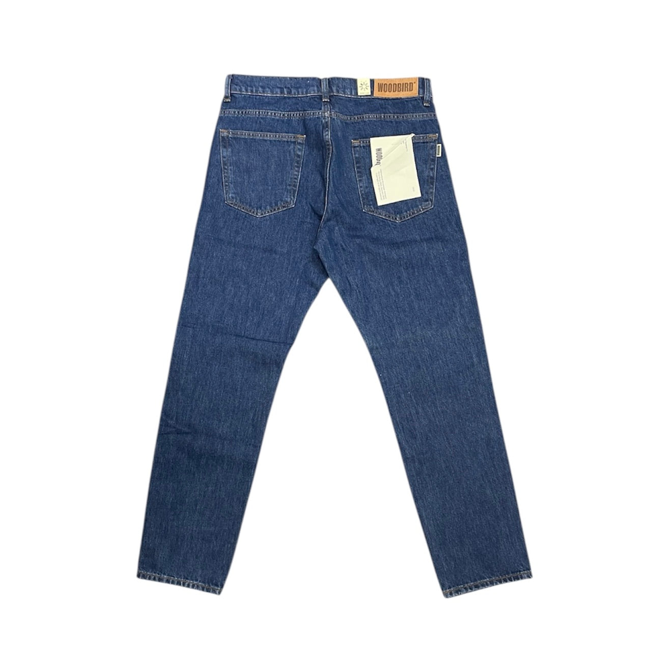 Woodbird Loose Tapered Fit Mid Waist Mid Blue Denim Pants