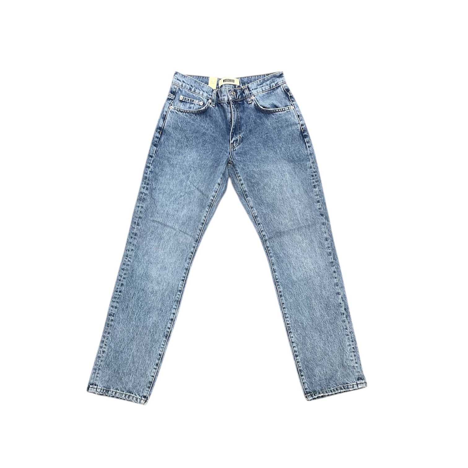 Woodbird Loose Tapered Fit Mid Waist Blue Denim Optic Jeans Pants