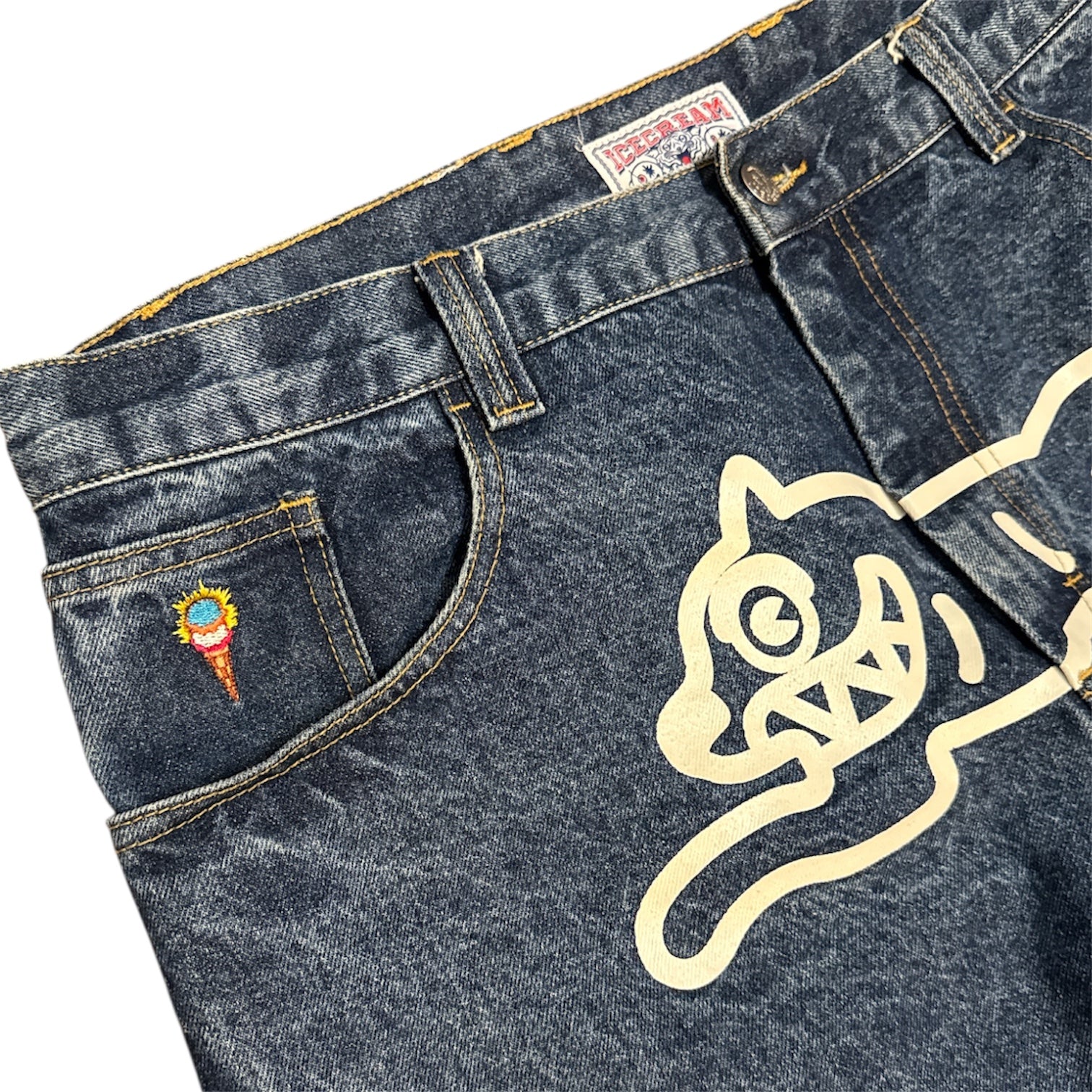 Ice Cream Running Dog Double Scoop Blue Denim Jeans