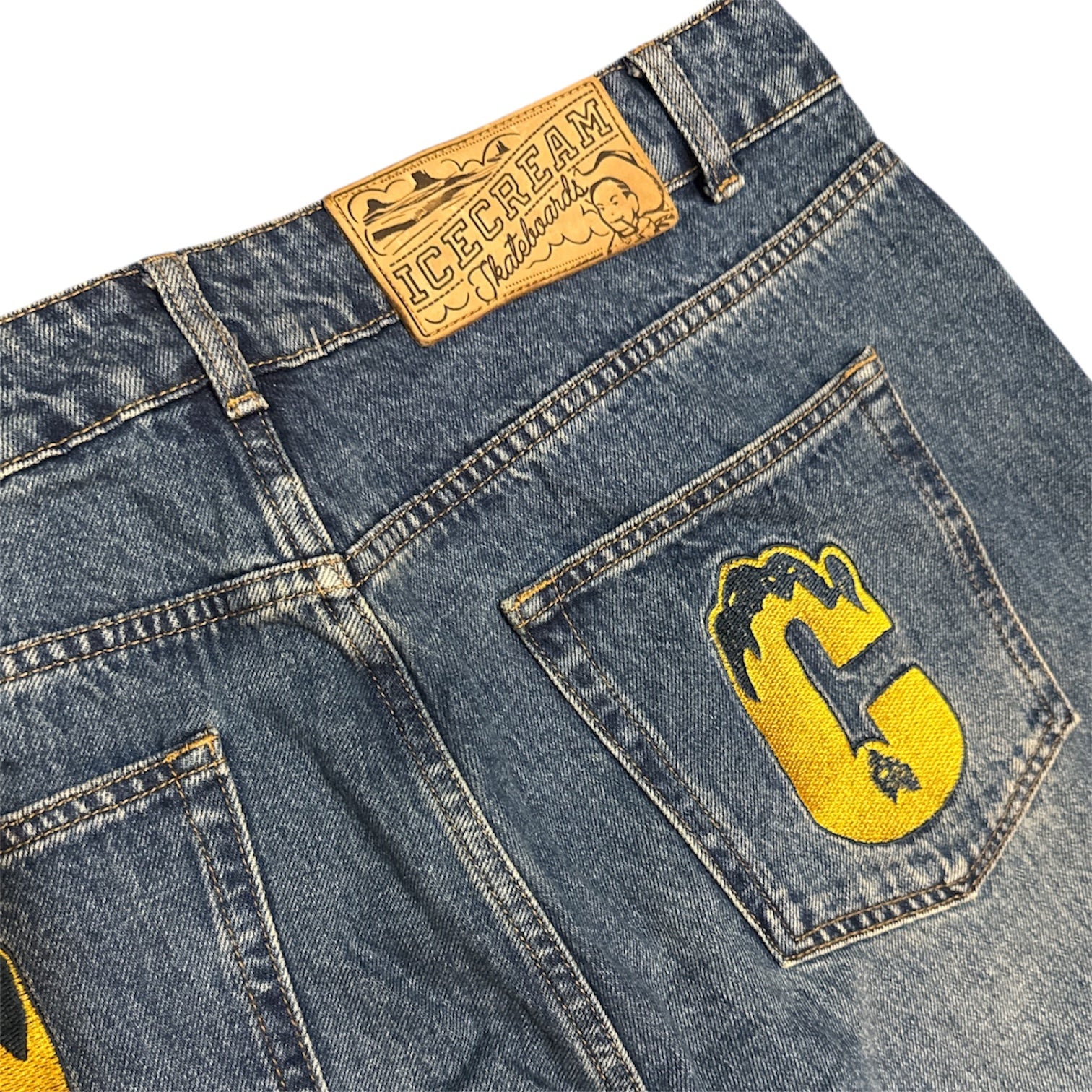 Ice Cream Running Dog Yellow Blue Jeans