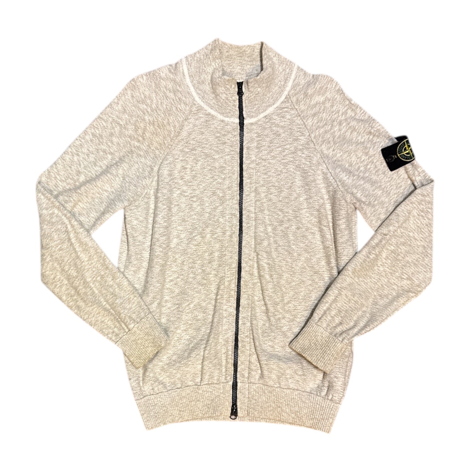 Stone Island Beige Knitted Zip Cardigan
