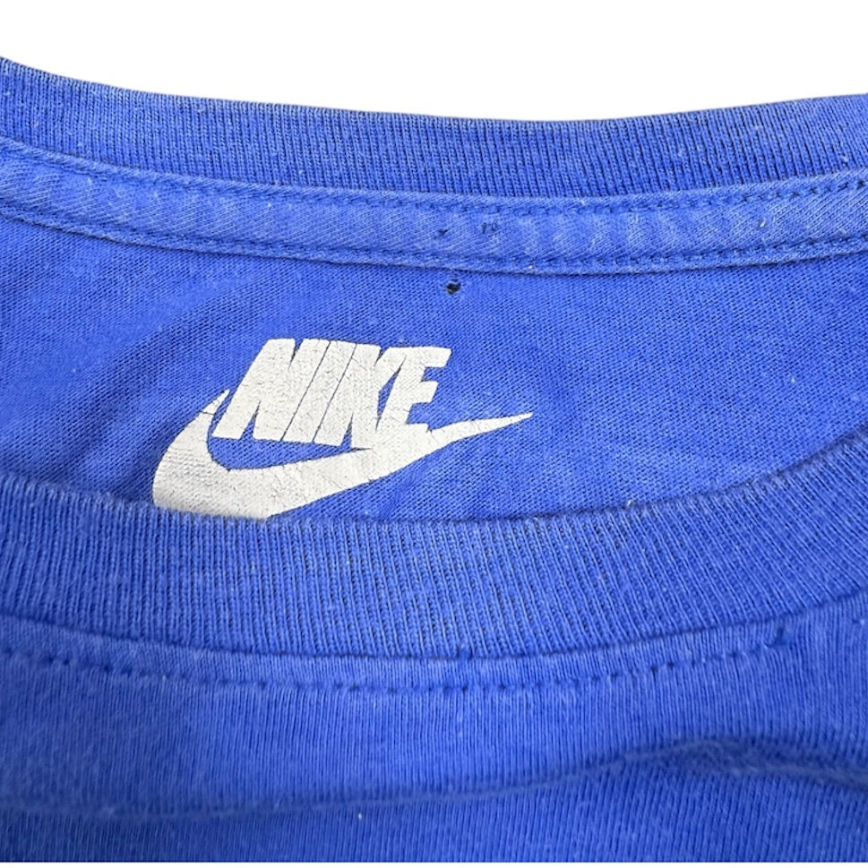 Nike Orange Swoosh Blue Tshirt