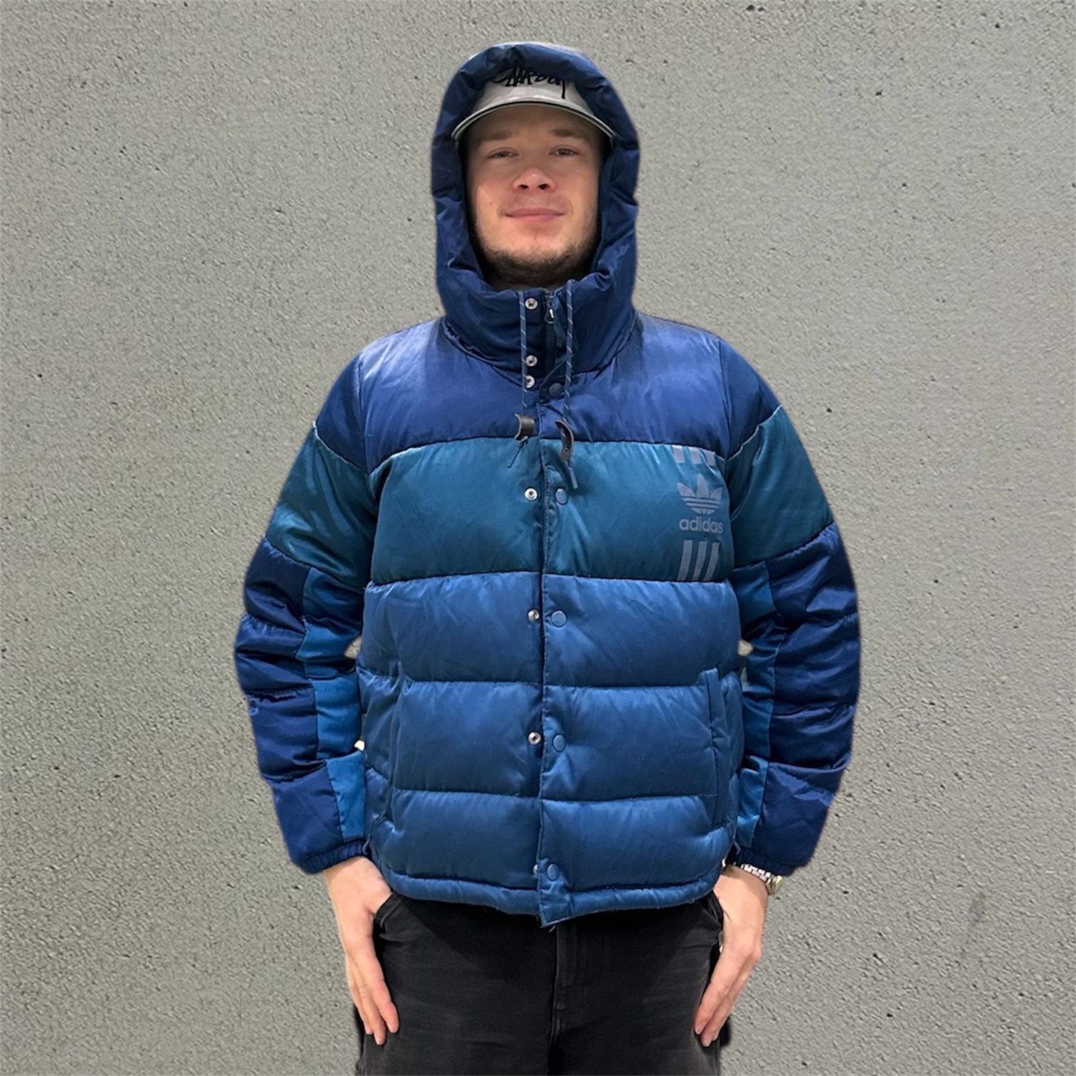 Adidas Originals Down Blue Shimmer Puffer Jacket (W)