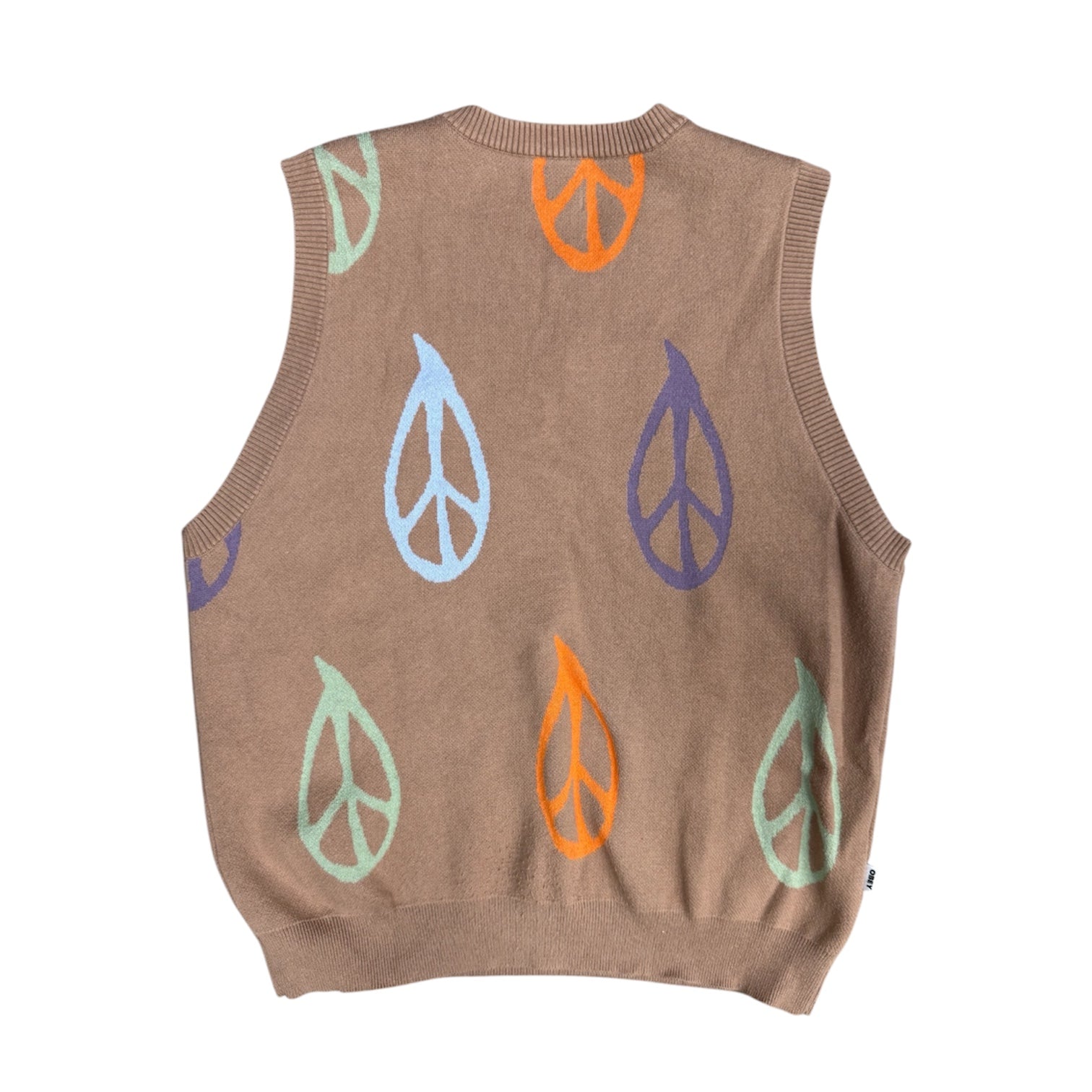 Obey Peace Brown Knitted Vest