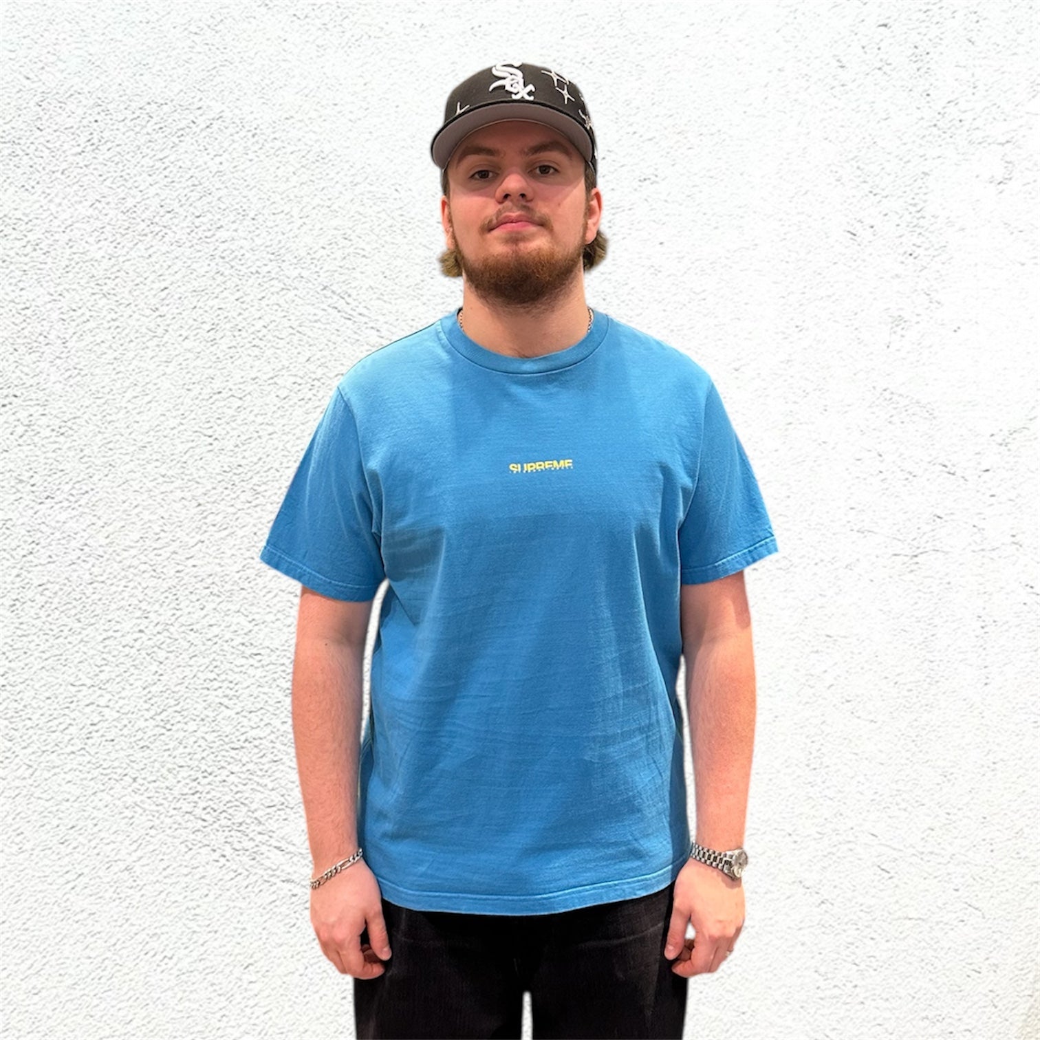 Supreme FW19 Internationale Light Blue Tshirt