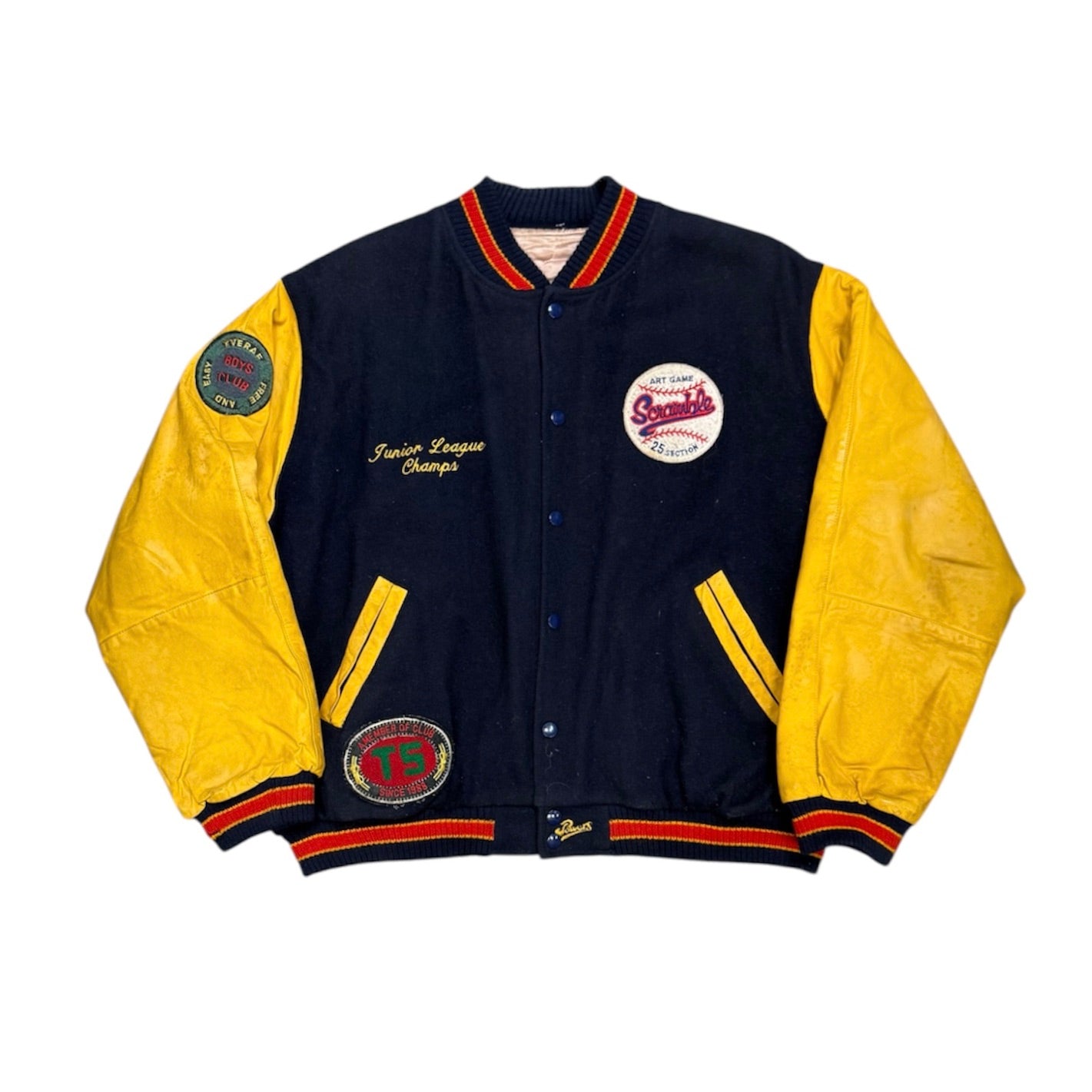 Vintage Powers Prescott Yellow Navy Baseball Jacket