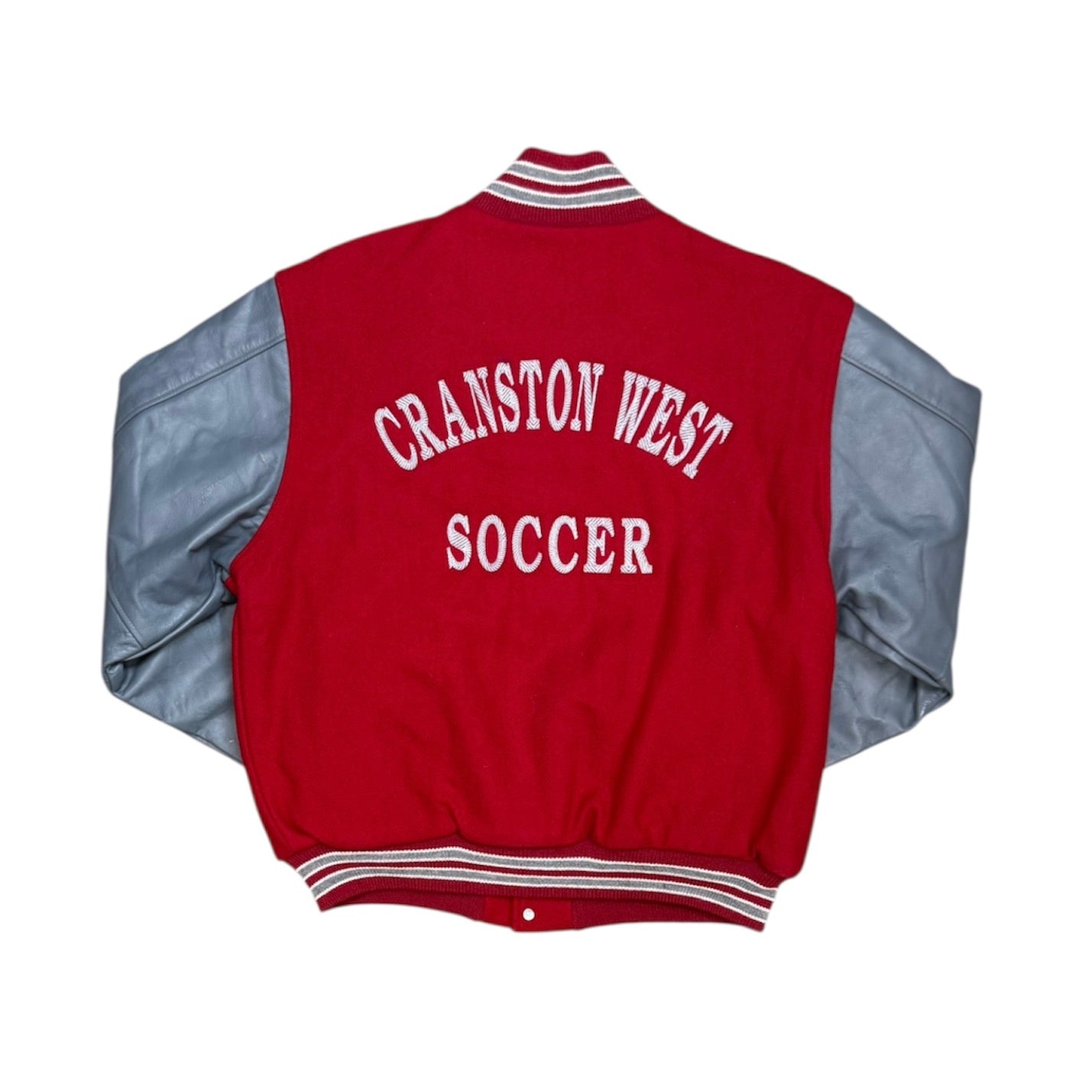 Rennoc 1996 Rhode Island Large Division Soccer State Championship Red Grey Varsity Jacket