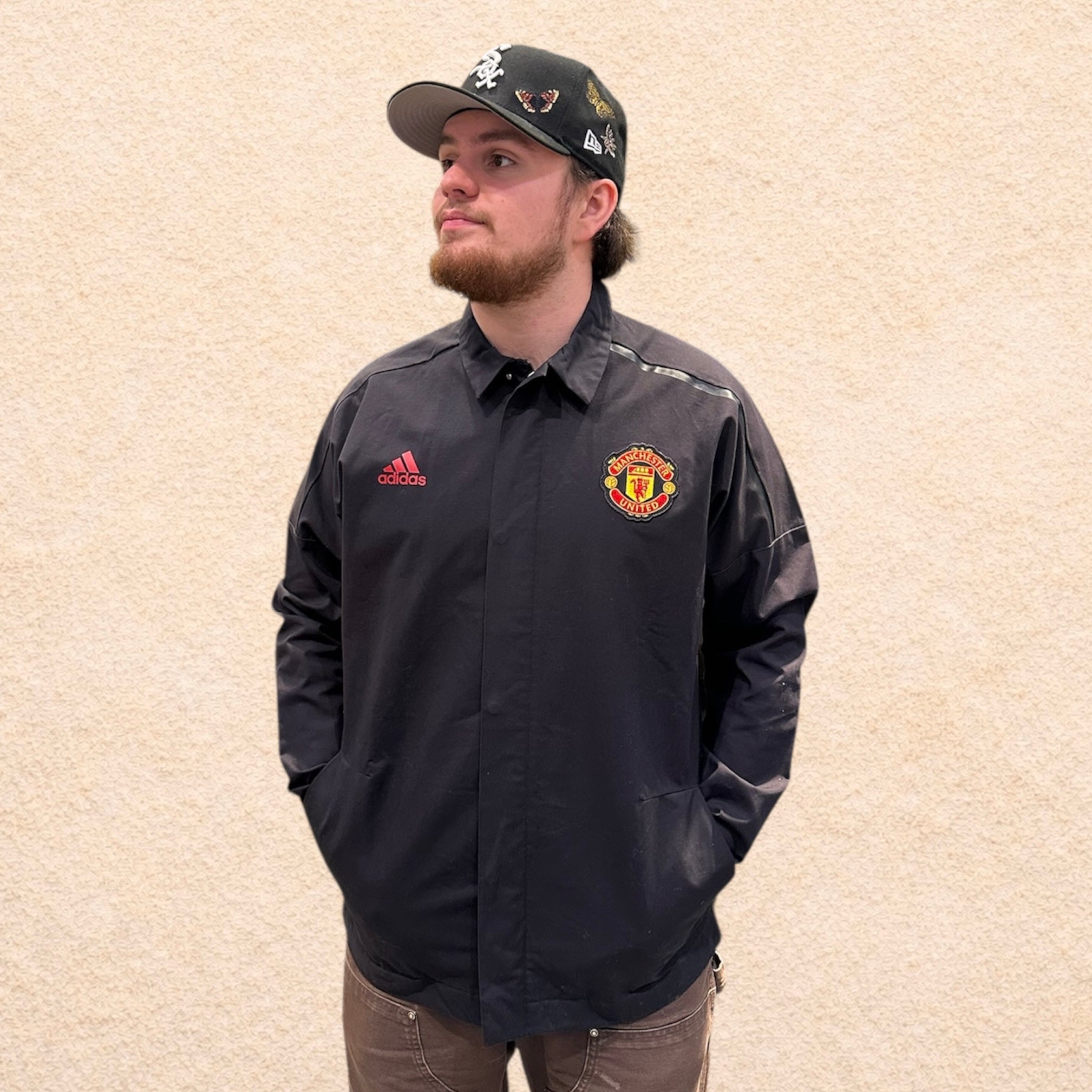 Adidas Manchester United Woven Black Jacket