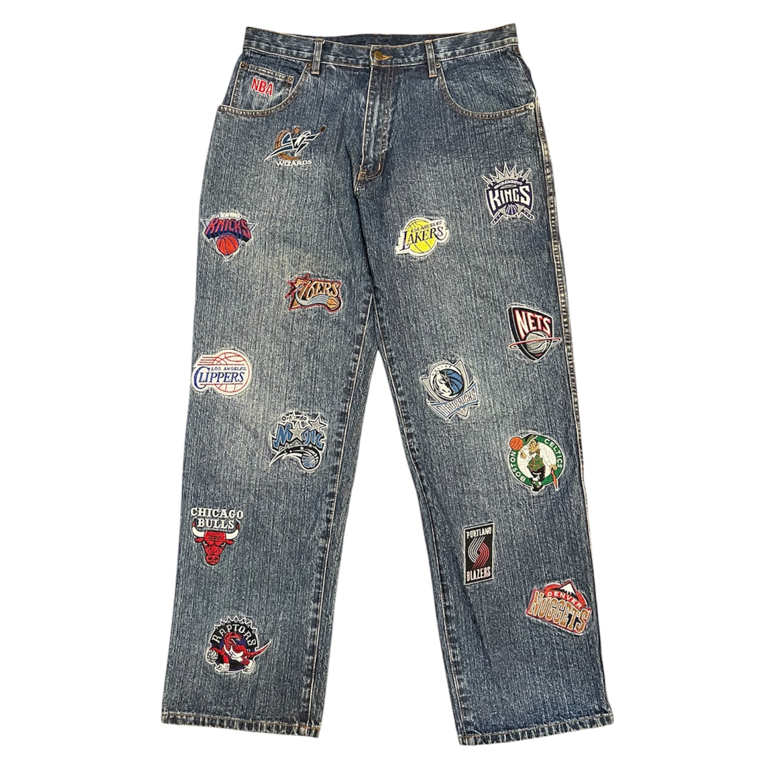 Vintage UNK Denim NBA Patches Blue Jeans