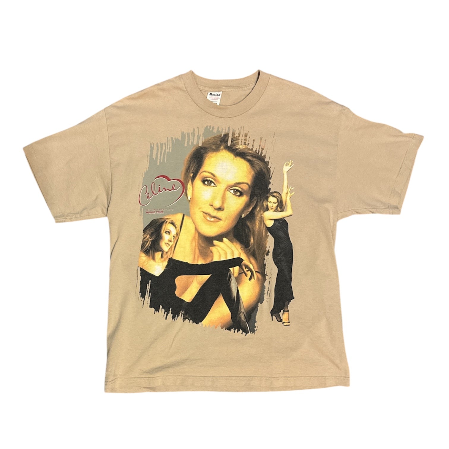 Vintage Murina Celine Dion Lets Talk About Love World Tour 1998-1999 Beige Tshirt