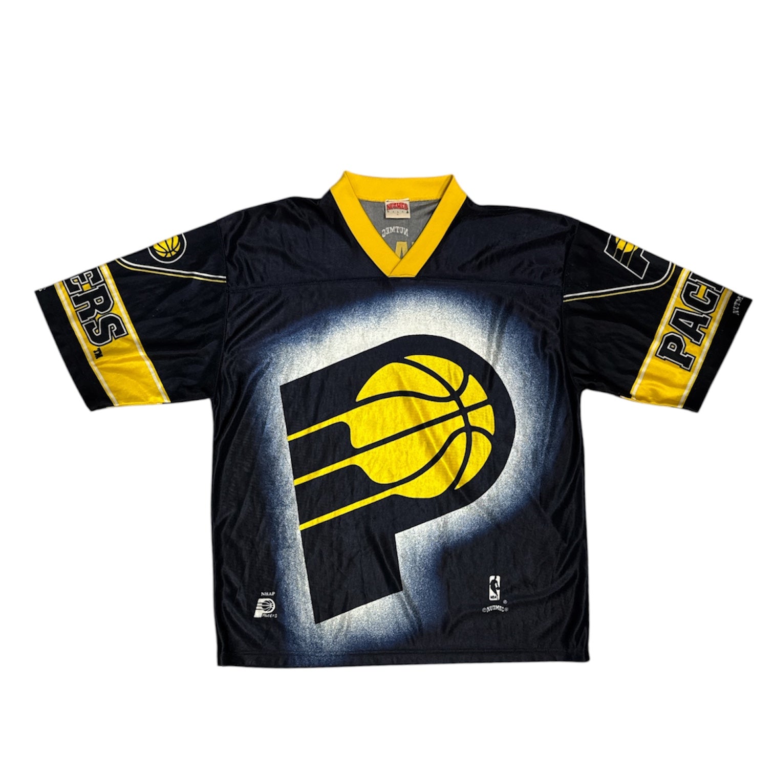 Vintage Nutmeg Mills NBA Indiana Pacers All Over Print Basketball Jersey