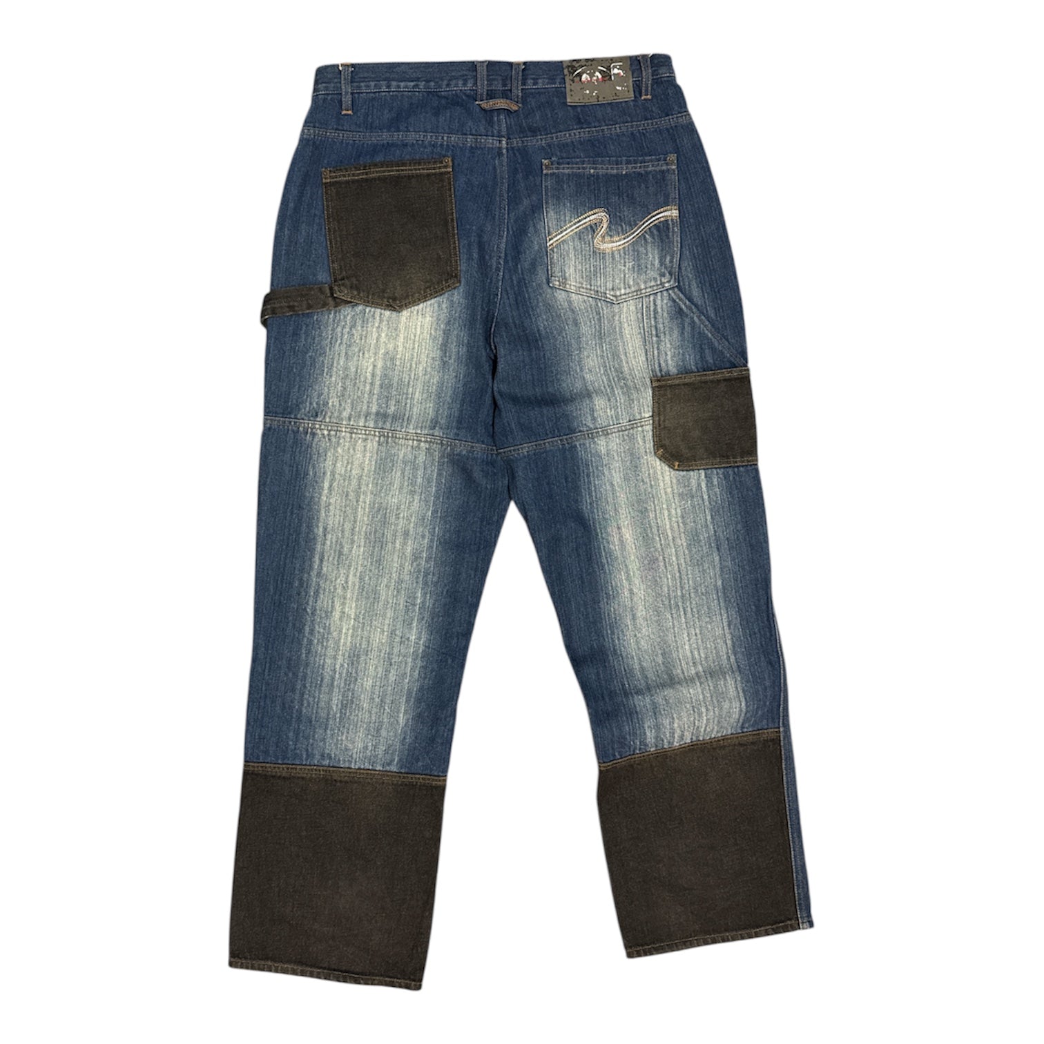 Vintage Unk Denim NBA Patchwork Blue Black Jeans