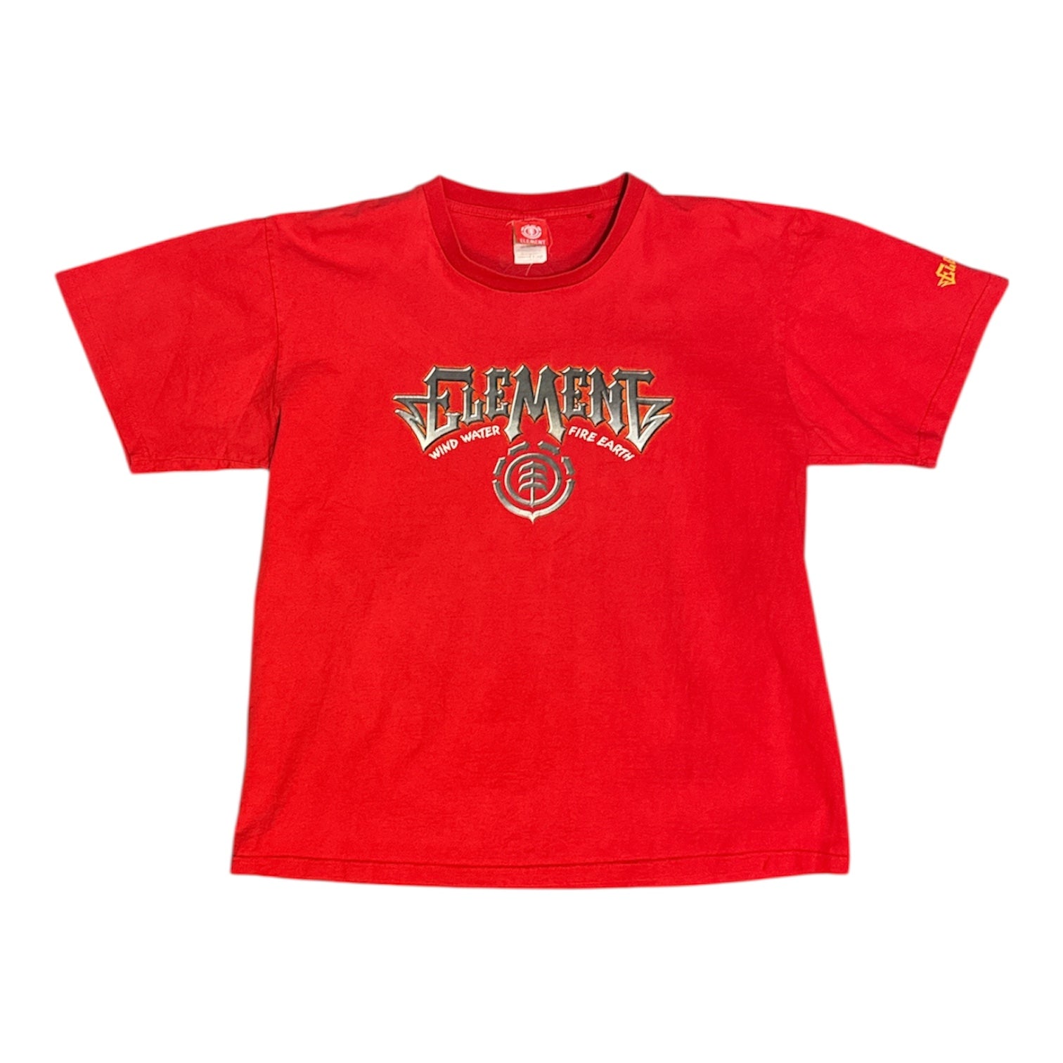 Vintage Elemtent Skateboarding Wind Water Fire Earth Red Tshirt