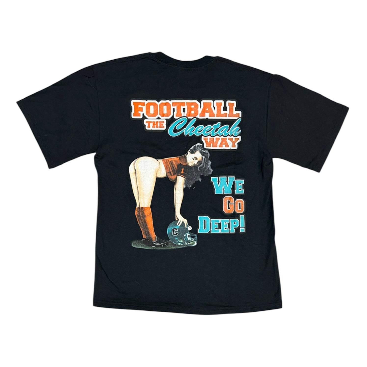Vintage Henry Cheeta Gentlemens Club We Go Deep Black Tshirt