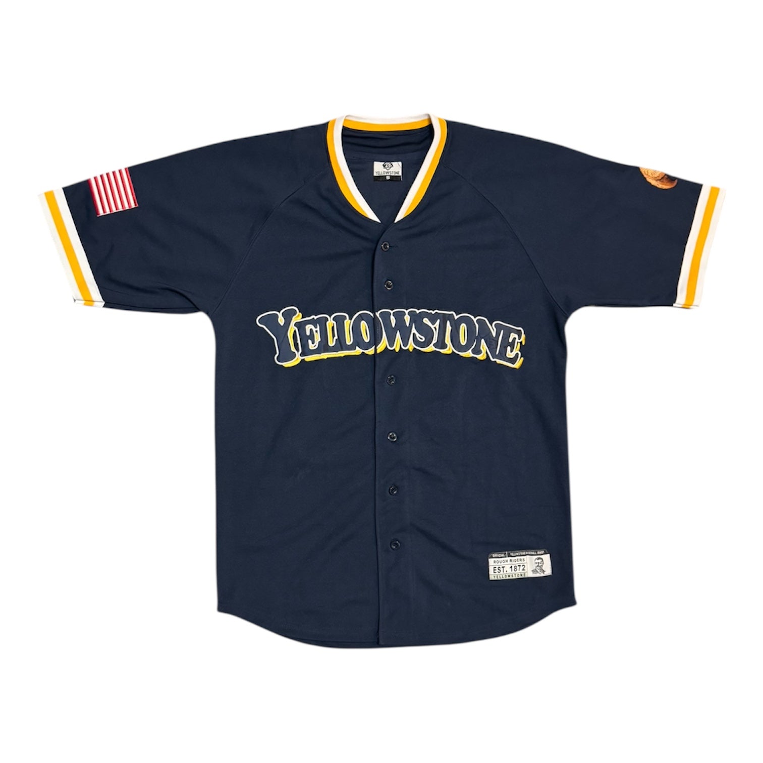 Yellowstone T.Roosevelt #72 Navy Yellow Baseball Jersey