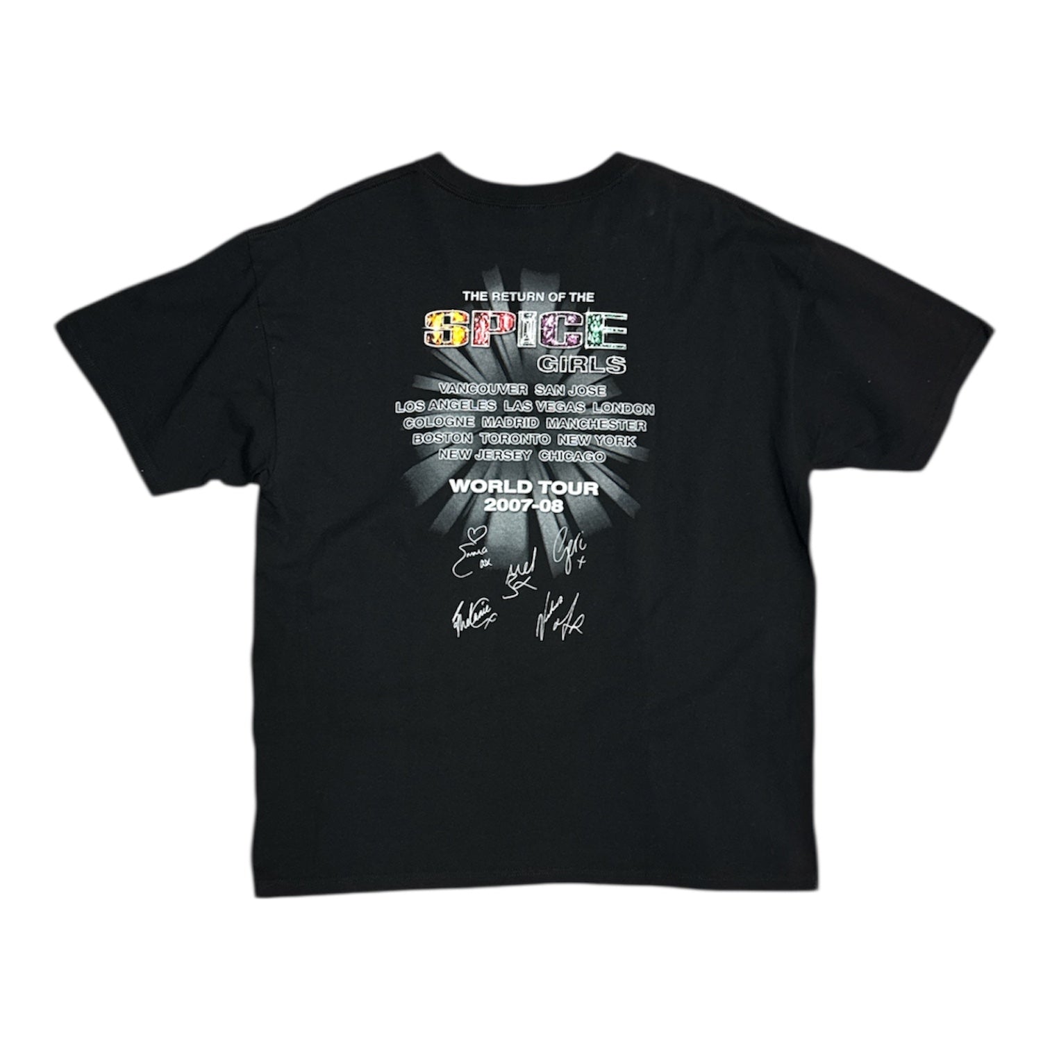 Vintage Anvil The Return Of The Spice Girls 2007/2008 Tour Merch Black Tshirt