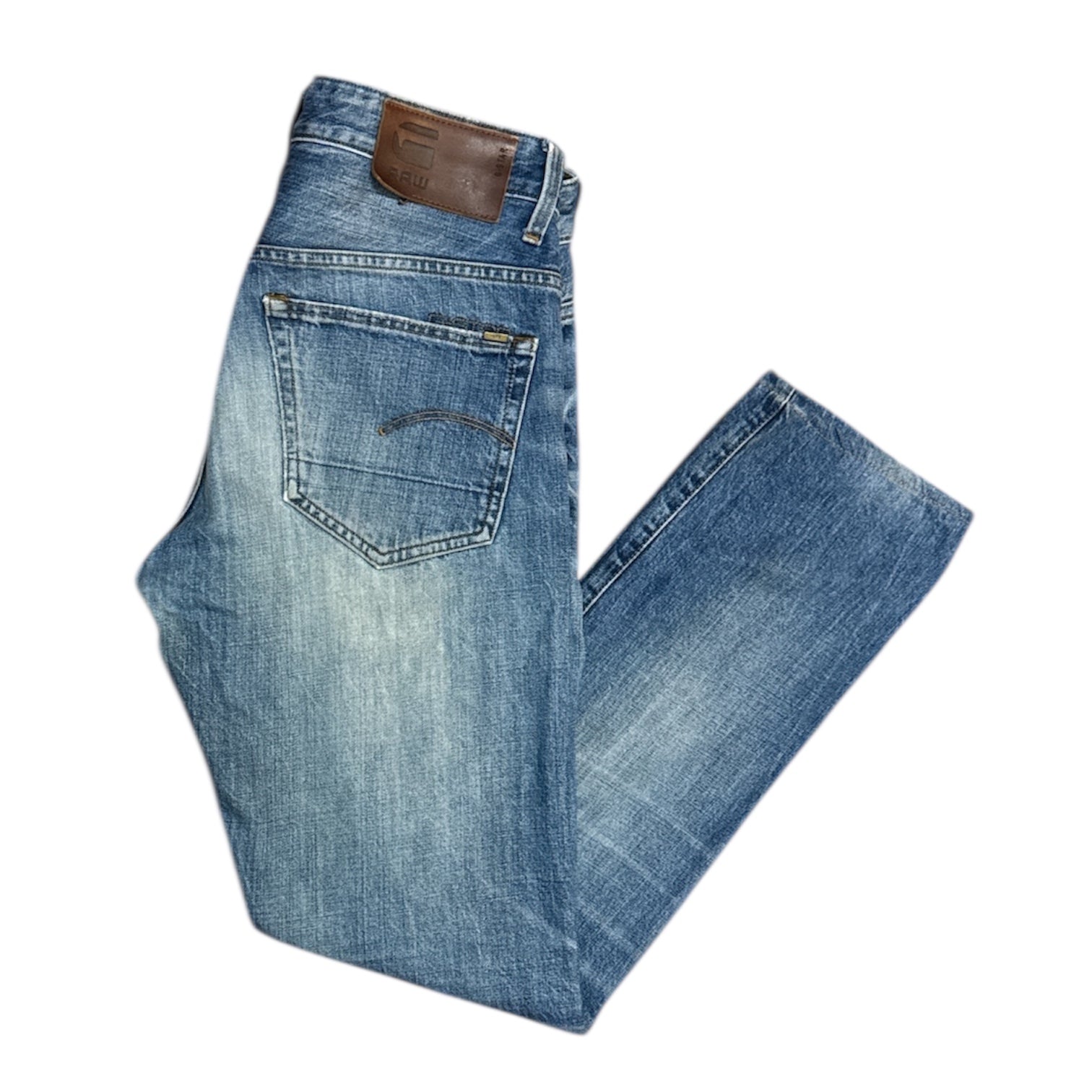 G-Star Raw 3301 Straight Tapered Washed Blue Jeans