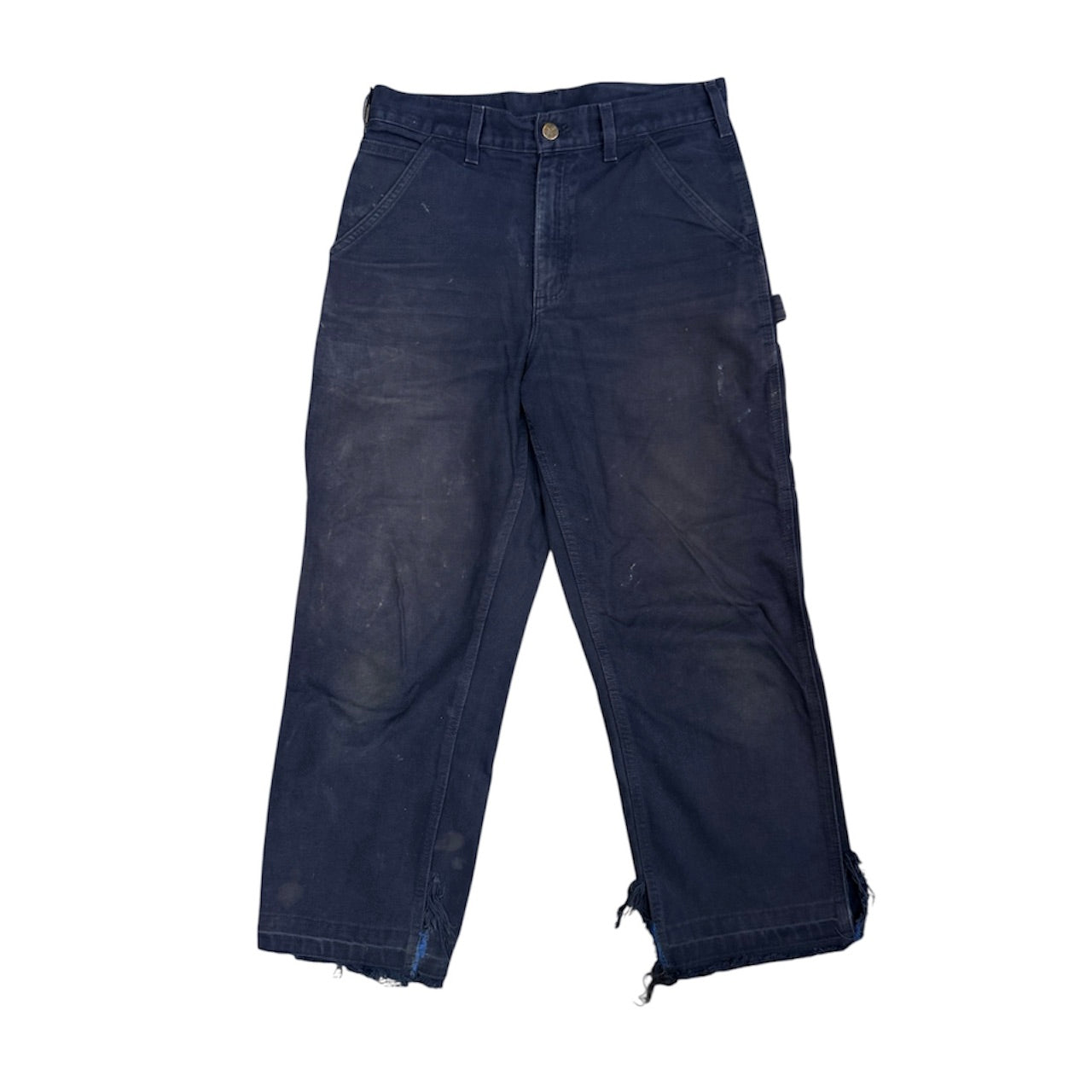 Carhartt Single Knee Dungaree Navy Blue Distresed Pant