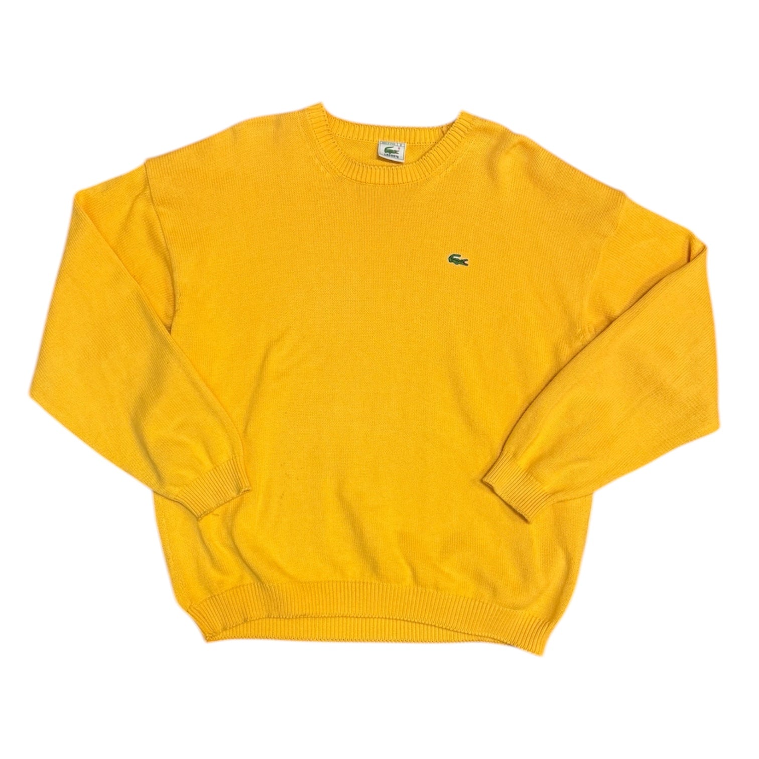 Vintage Lacoste Made In Spain Knitted Yellow Sweatshirt