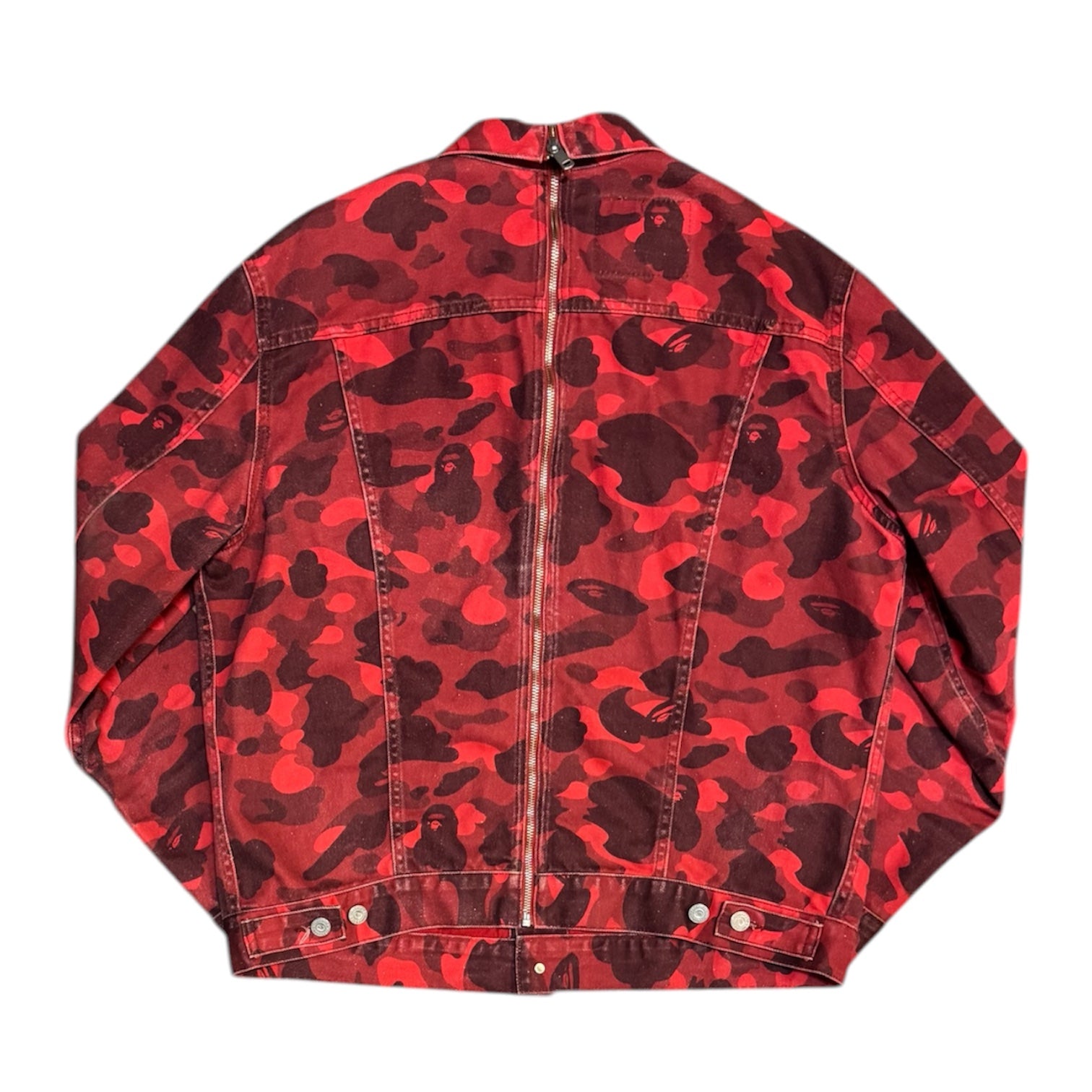 A Bathing Ape x Levi's SS21 Color Camo Europe Exclusive Red Trucker Jacket
