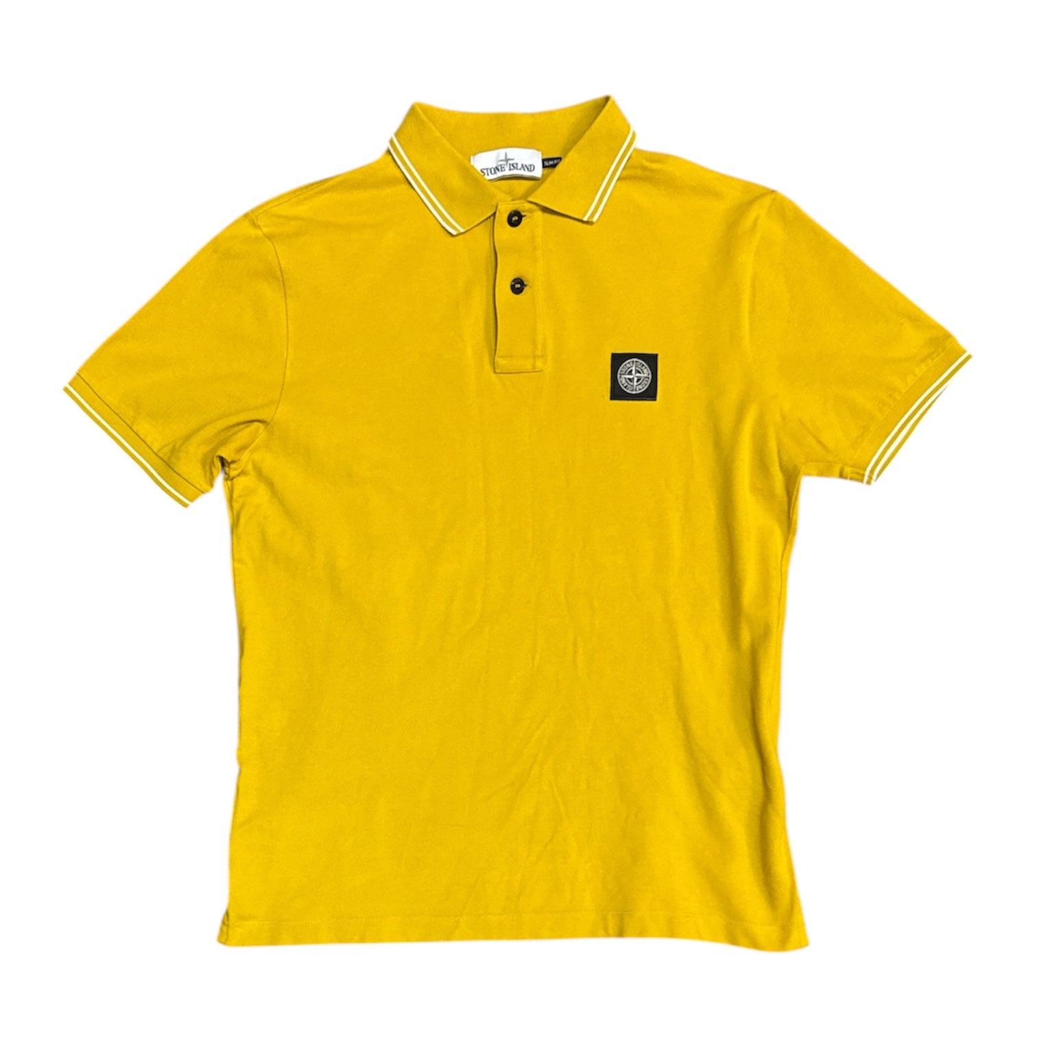 Stone Island AW18 Patch Mustard Slim Fit Twin Tipped Polo Shirt