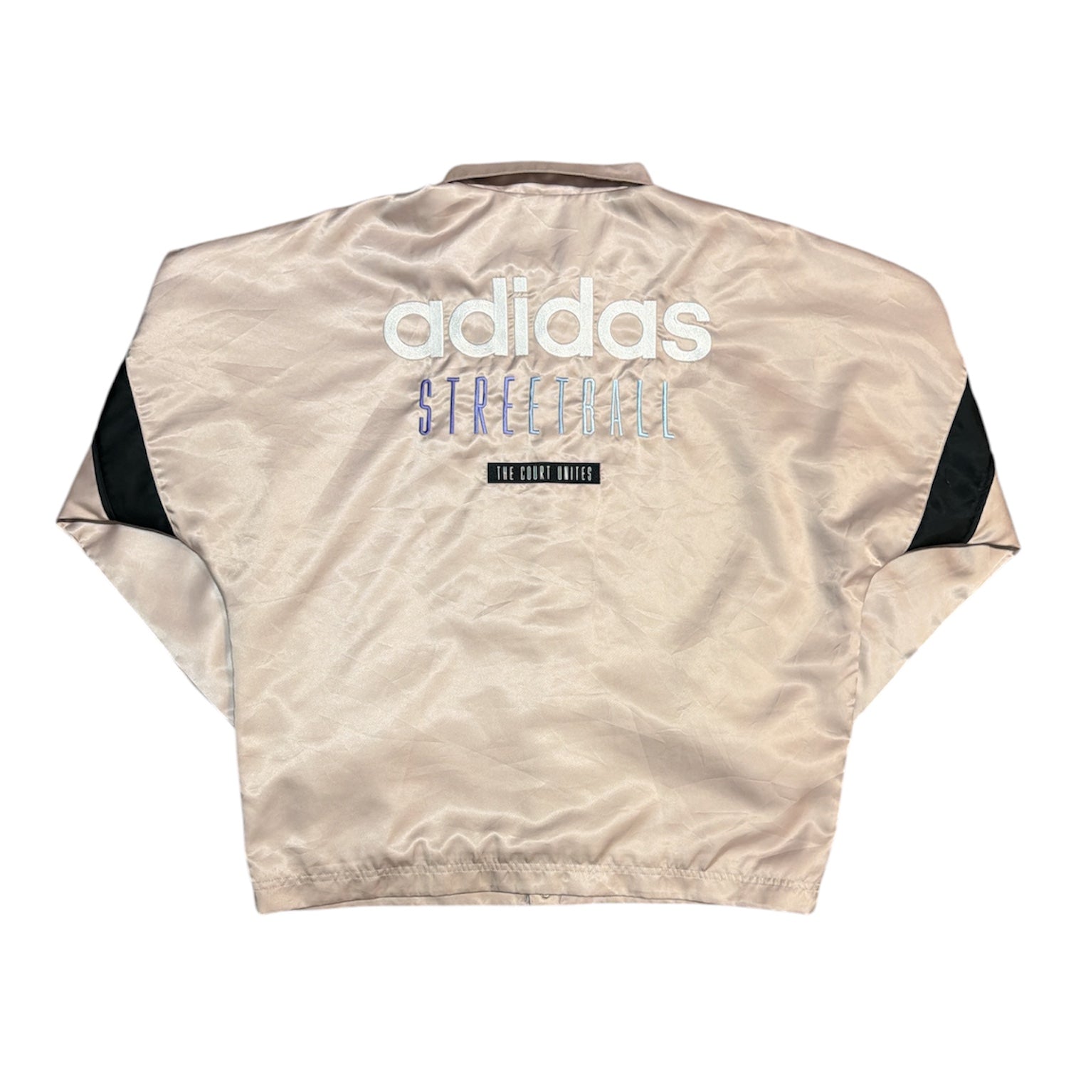 Adidas Streetball Satin Beige Black Jacket