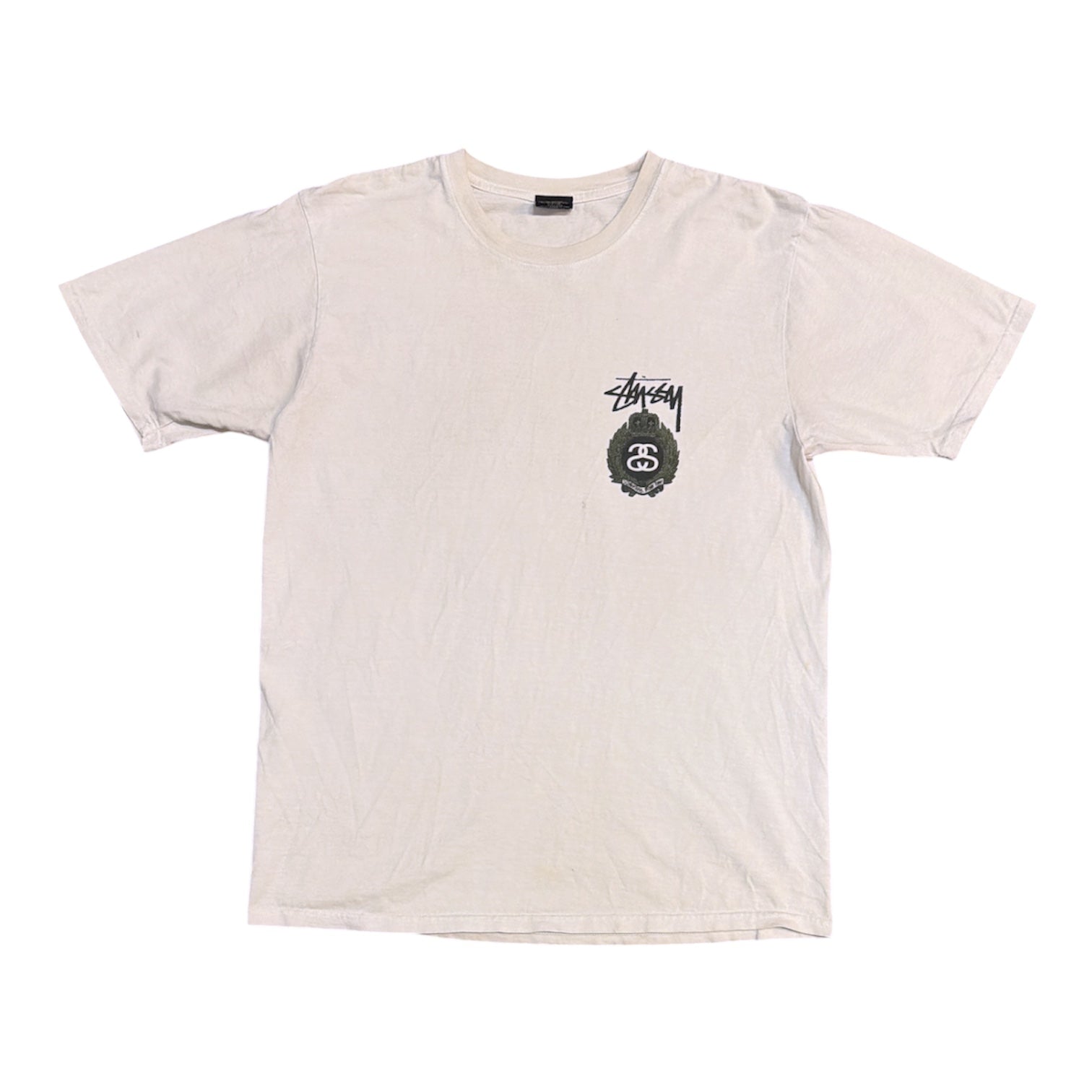 Stussy Crown Wreath Pigment Dyed White Tshirt